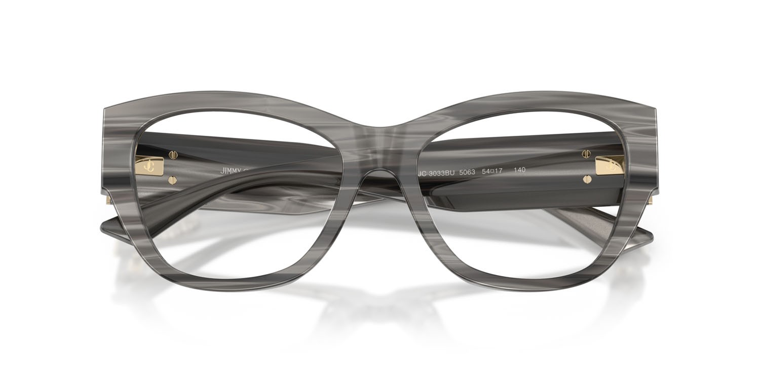 Eyeglasses Jimmy Choo JC 3033BU (5063) color nero striato shape pantos lenses lente demo