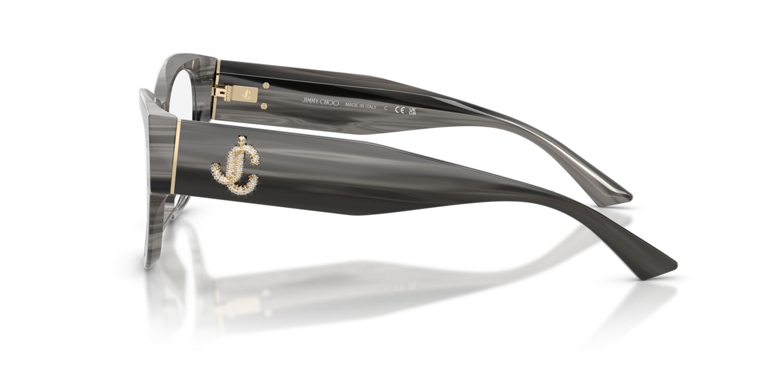 Eyeglasses Jimmy Choo JC 3033BU (5063) color nero striato shape pantos lenses lente demo