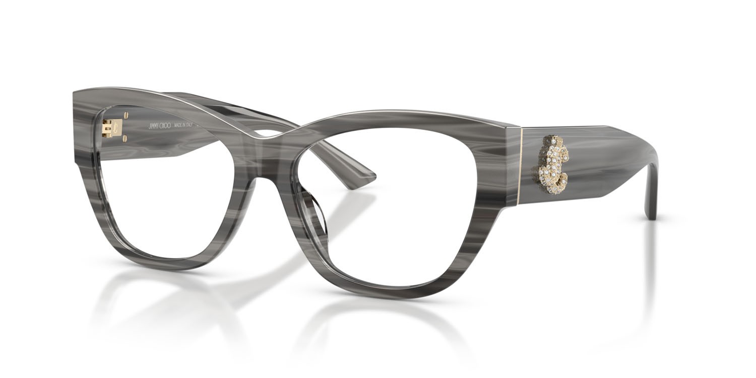 Eyeglasses Jimmy Choo JC 3033BU (5063) color nero striato shape pantos lenses lente demo