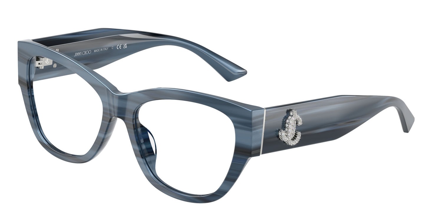 Eyeglasses Jimmy Choo JC 3033BU (5072) color navy a righe shape pantos lenses lente demo