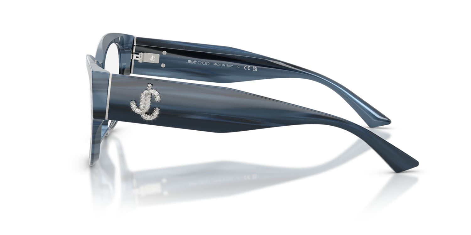 Eyeglasses Jimmy Choo JC 3033BU (5072) color navy a righe shape pantos lenses lente demo