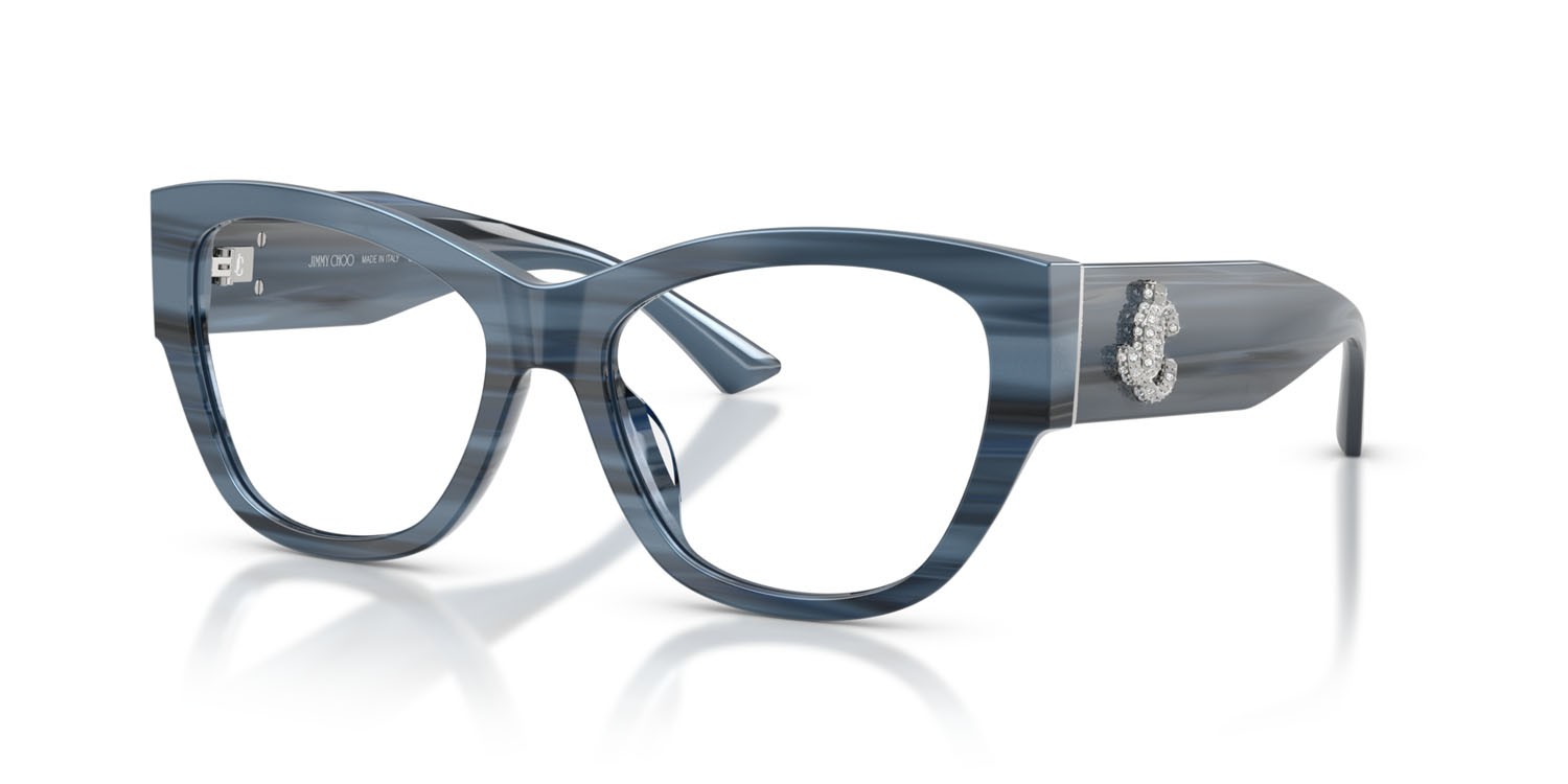 Eyeglasses Jimmy Choo JC 3033BU (5072) color navy a righe shape pantos lenses lente demo