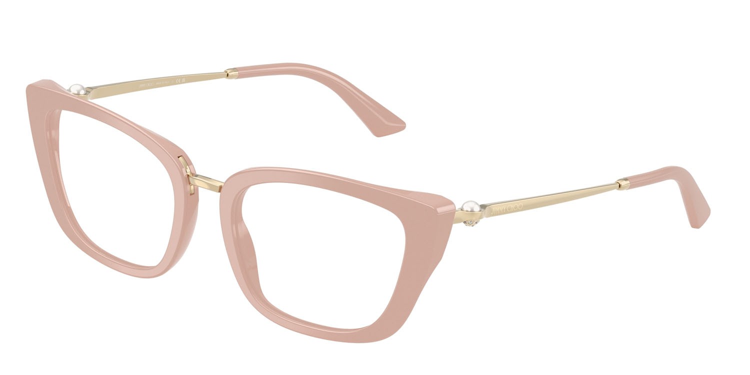Eyeglasses Jimmy Choo JC 3034HB (5014) color rosa shape cat eye lenses lente demo