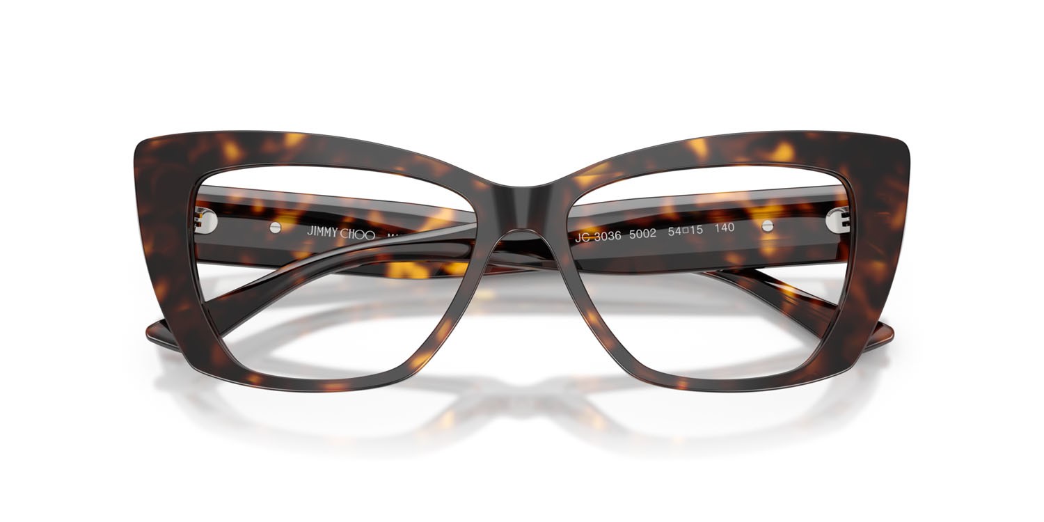 Eyeglasses Jimmy Choo JC 3036 (5002) color havana shape cat eye lenses lente demo