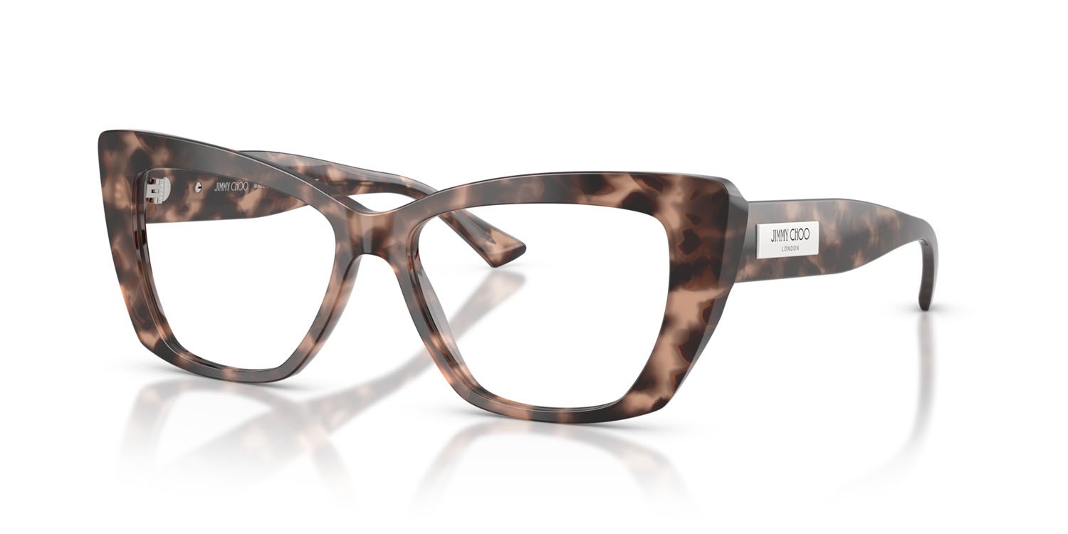 Eyeglasses Jimmy Choo JC 3036 (5070) color opale rosa avana shape cat eye lenses lente demo