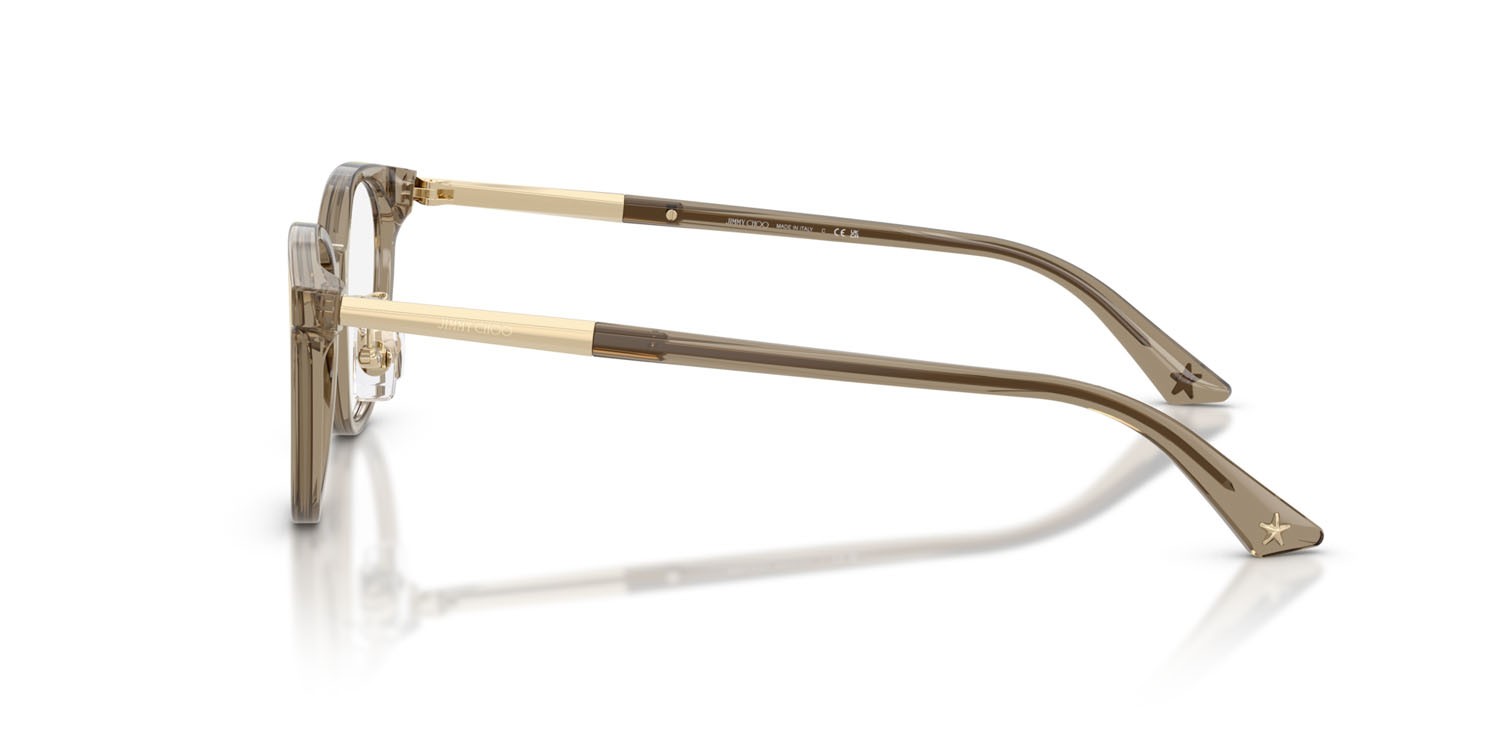 Eyeglasses Jimmy Choo JC 3039D (5051) color marrone trasparente shape round lenses lente demo