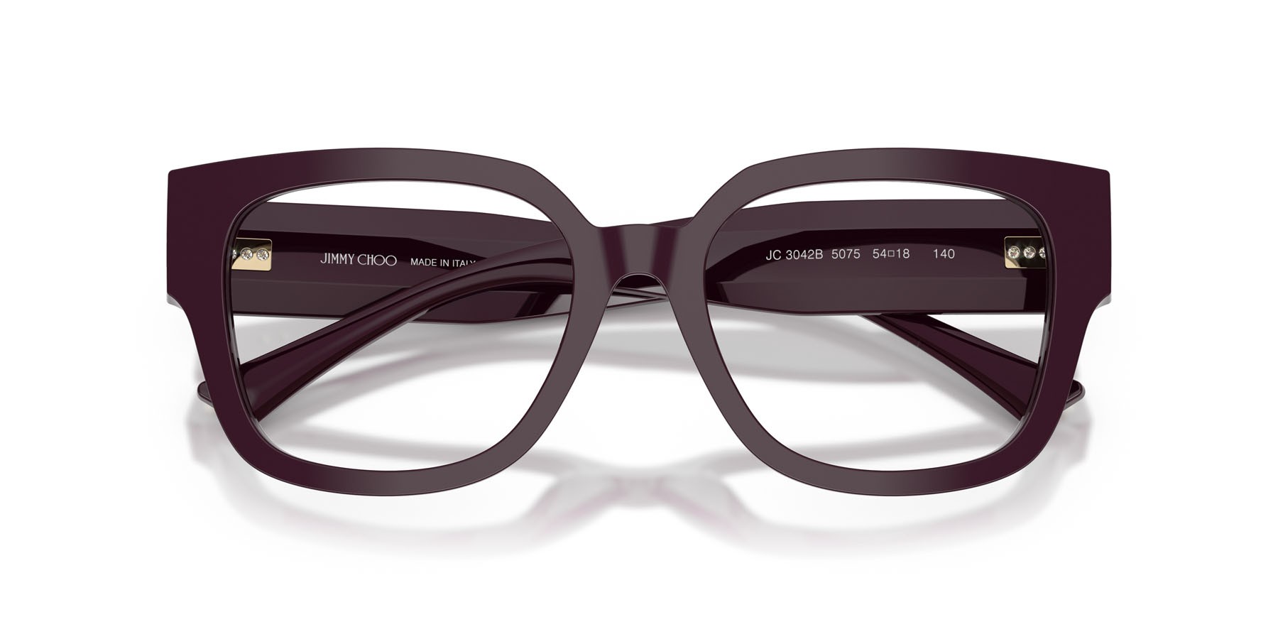 Eyeglasses Jimmy Choo JC 3042B (5075) color prugna shape square lenses lente demo