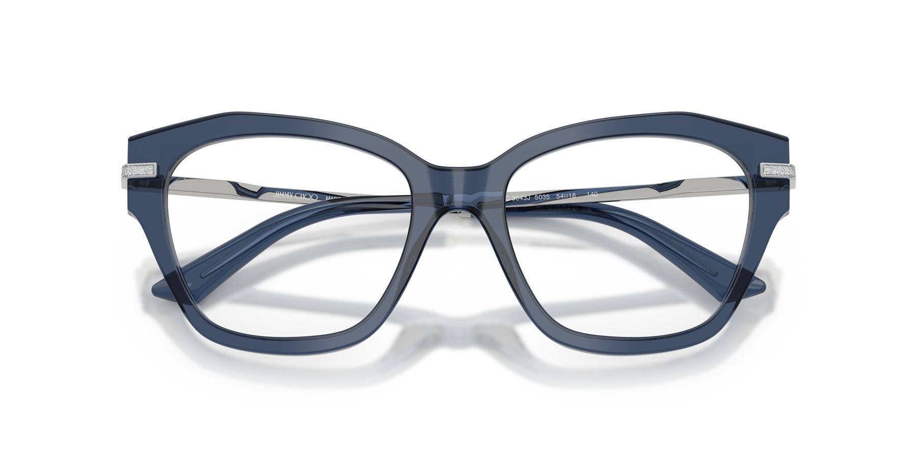Eyeglasses Jimmy Choo JC 3043J (5035) color blu navy trasparente shape cat eye lenses lente demo