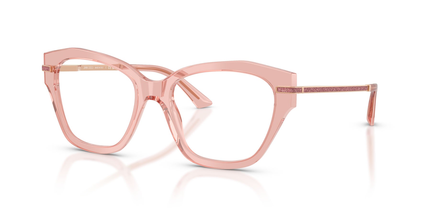 Eyeglasses Jimmy Choo JC 3043J (5079) color rosa trasparente shape cat eye lenses lente demo
