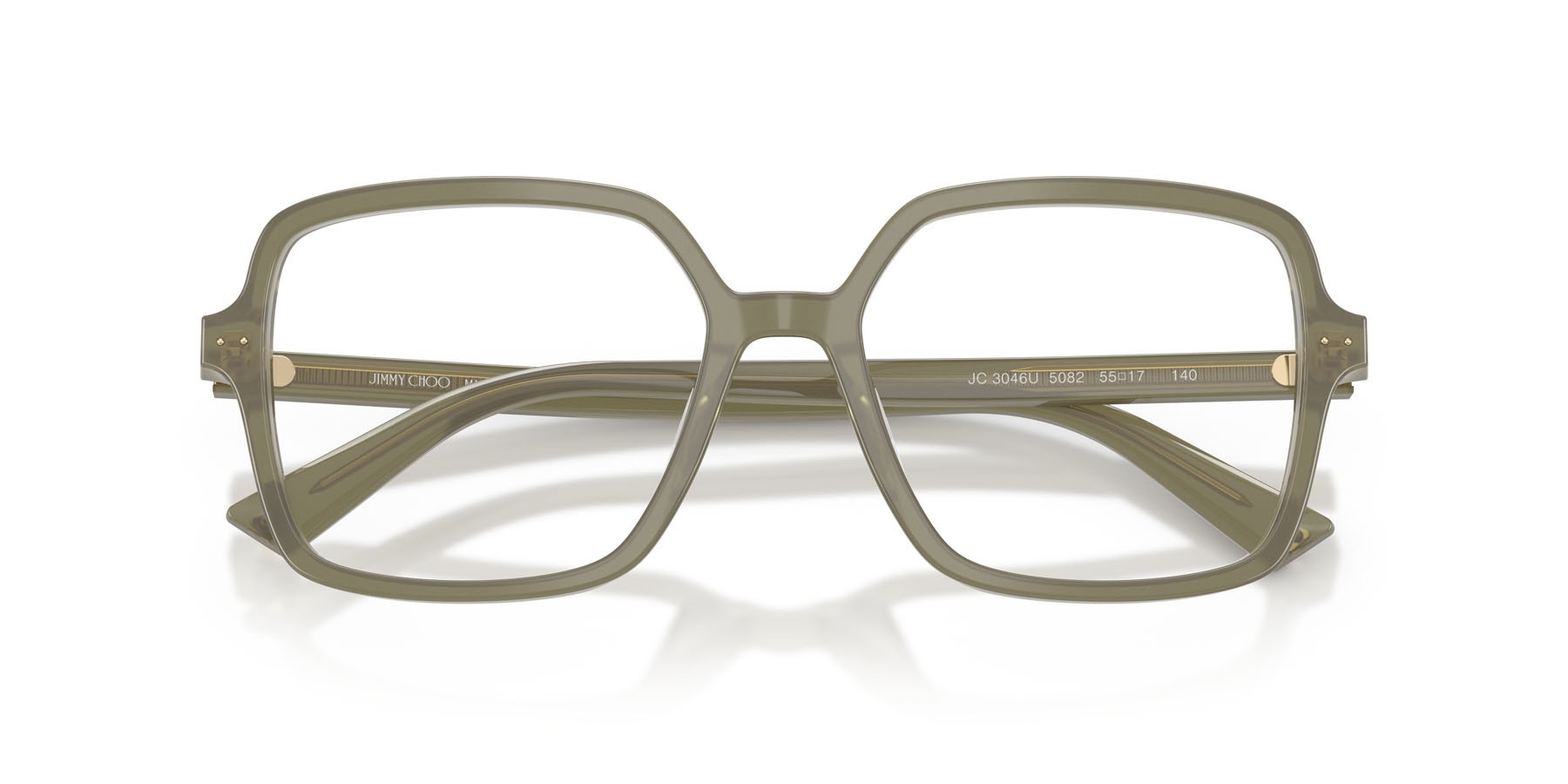 Eyeglasses Jimmy Choo JC 3046U (5082) color verde opalino shape square lenses lente demo
