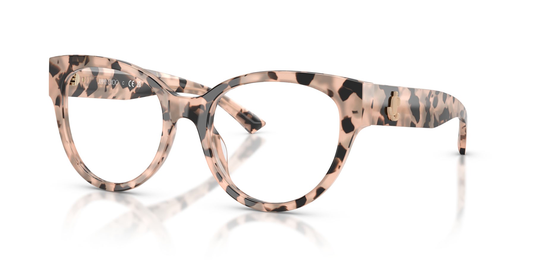 Eyeglasses Jimmy Choo JC 3050U (5080) color havana rosa shape pantos lenses lente demo
