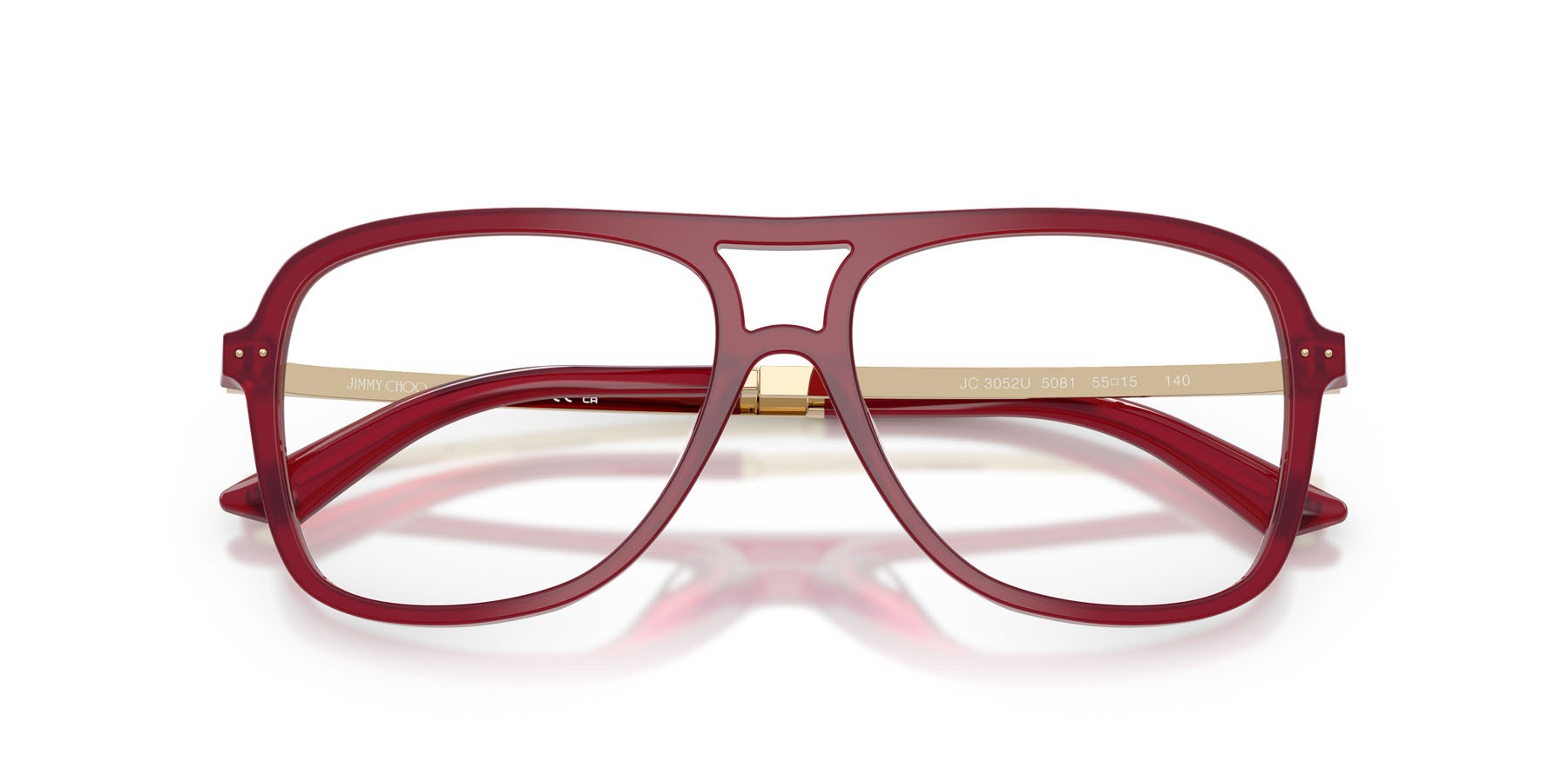 Eyeglasses Jimmy Choo JC 3052U (5081) color mirtillo opalino shape aviator lenses lente demo