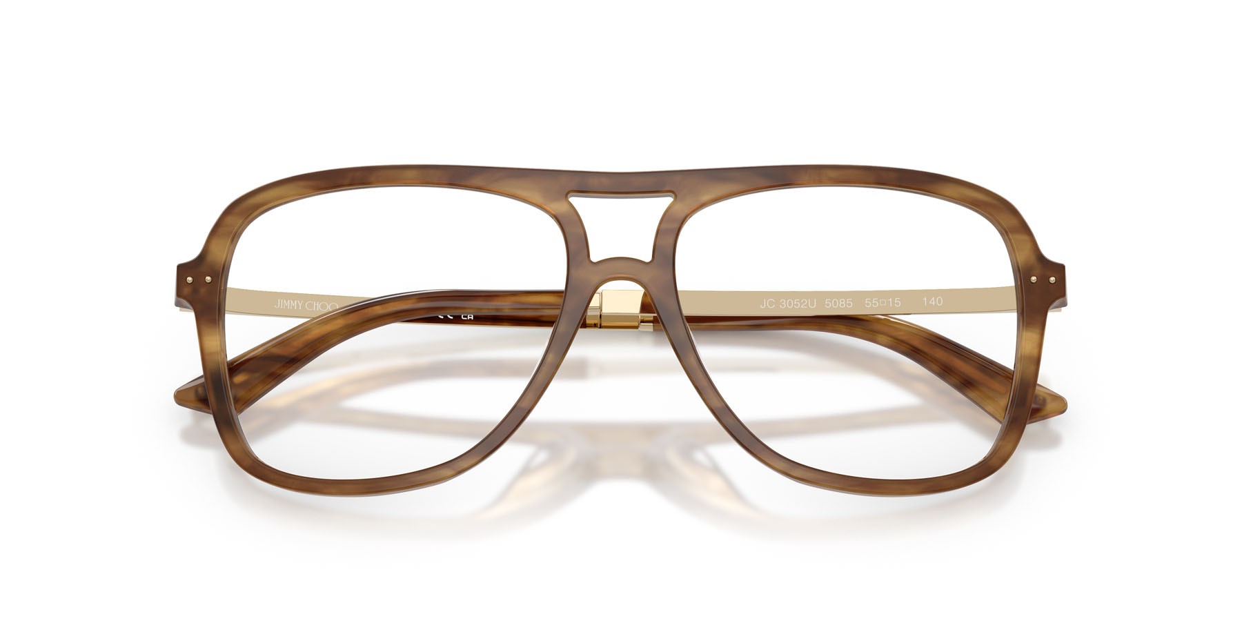 Eyeglasses Jimmy Choo JC 3052U (5085) color havana marrone shape aviator lenses lente demo