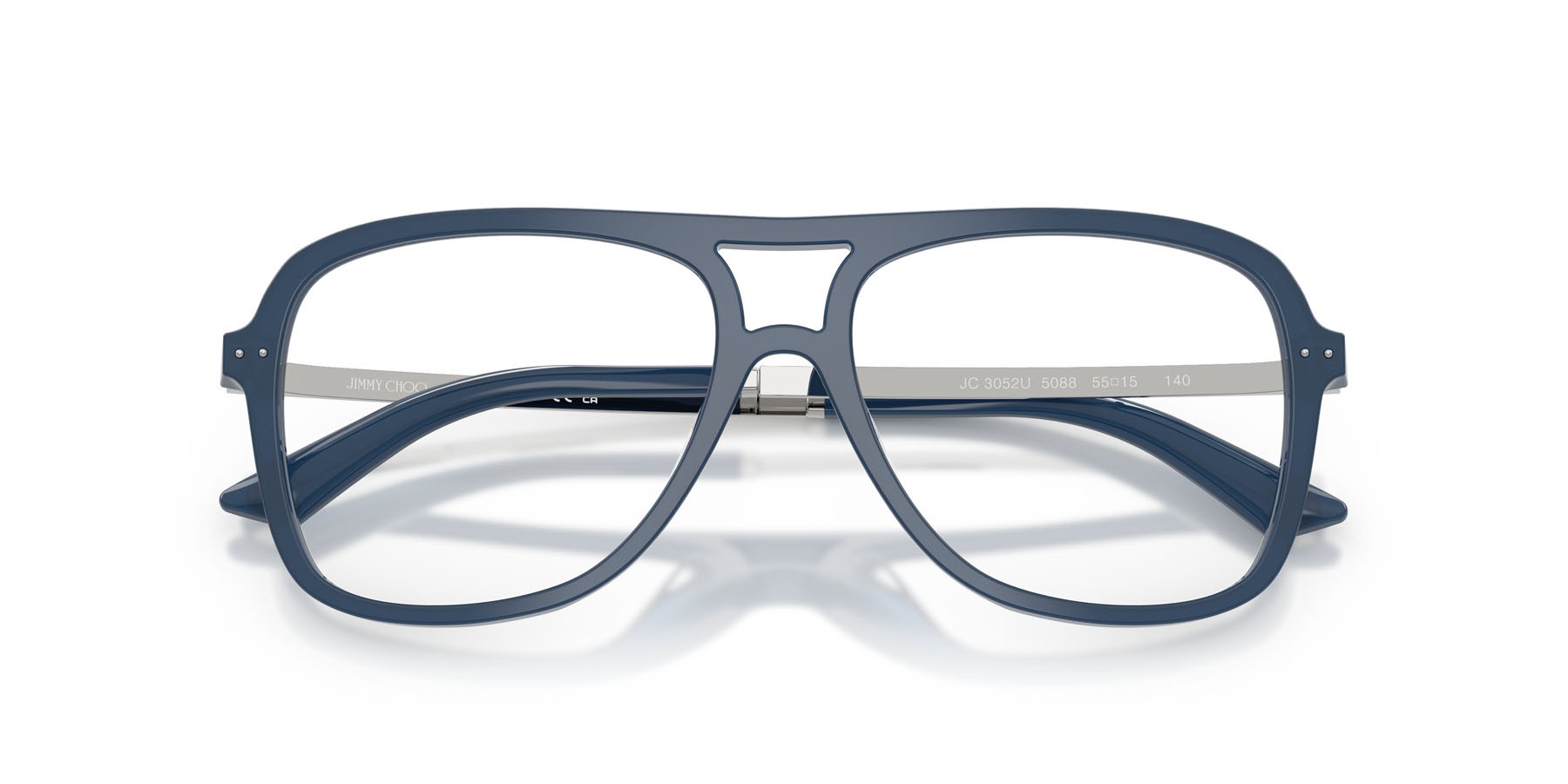 Eyeglasses Jimmy Choo JC 3052U (5088) color navy opalino shape aviator lenses lente demo