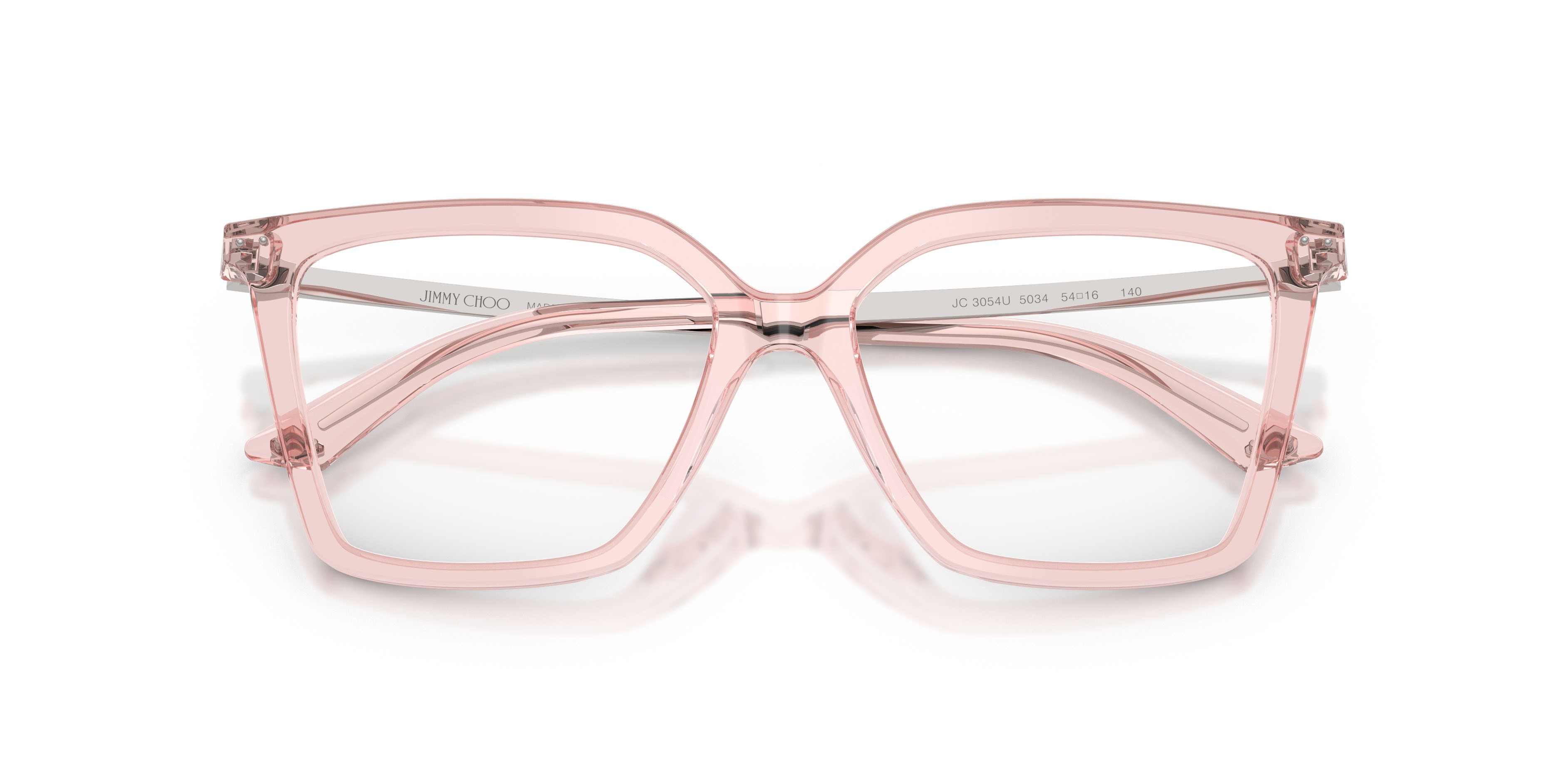Eyeglasses Jimmy Choo JC 3054U (5034) color rosa trasparente shape cat eye lenses lente demo