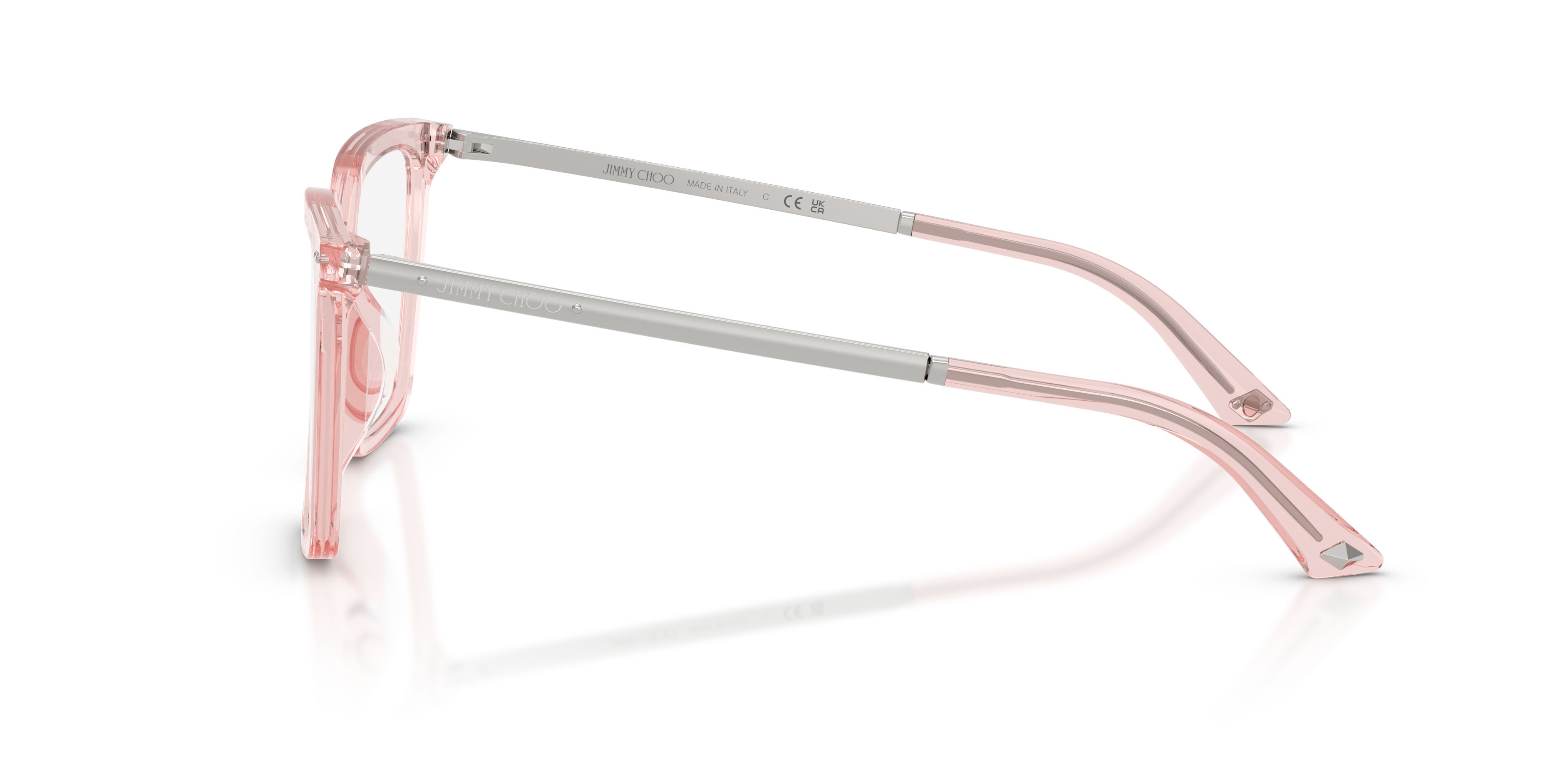 Eyeglasses Jimmy Choo JC 3054U (5034) color rosa trasparente shape cat eye lenses lente demo