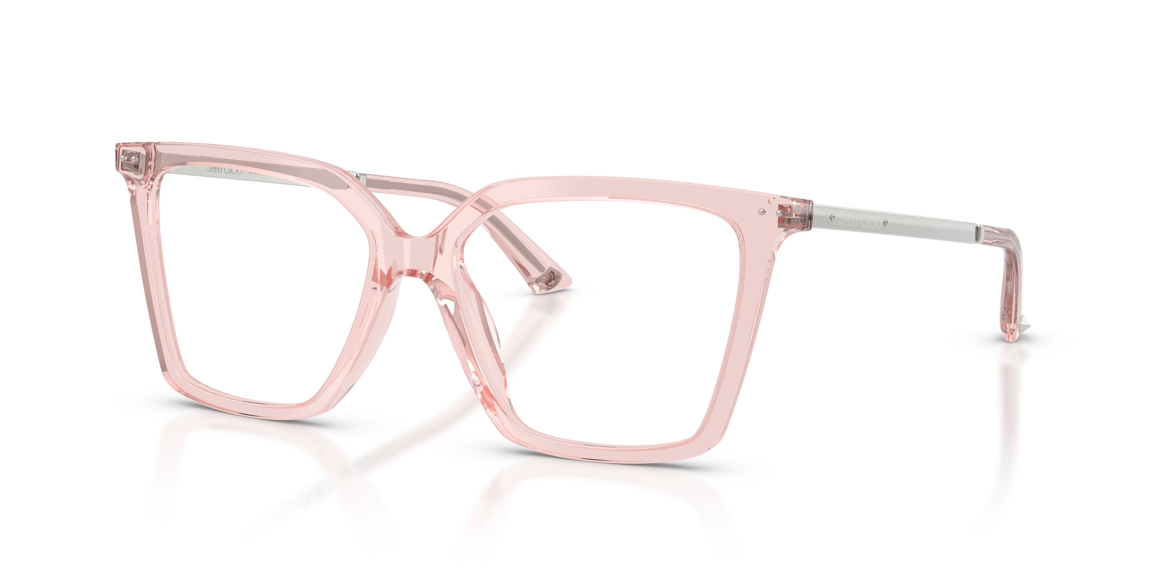 Eyeglasses Jimmy Choo JC 3054U (5034) color rosa trasparente shape cat eye lenses lente demo