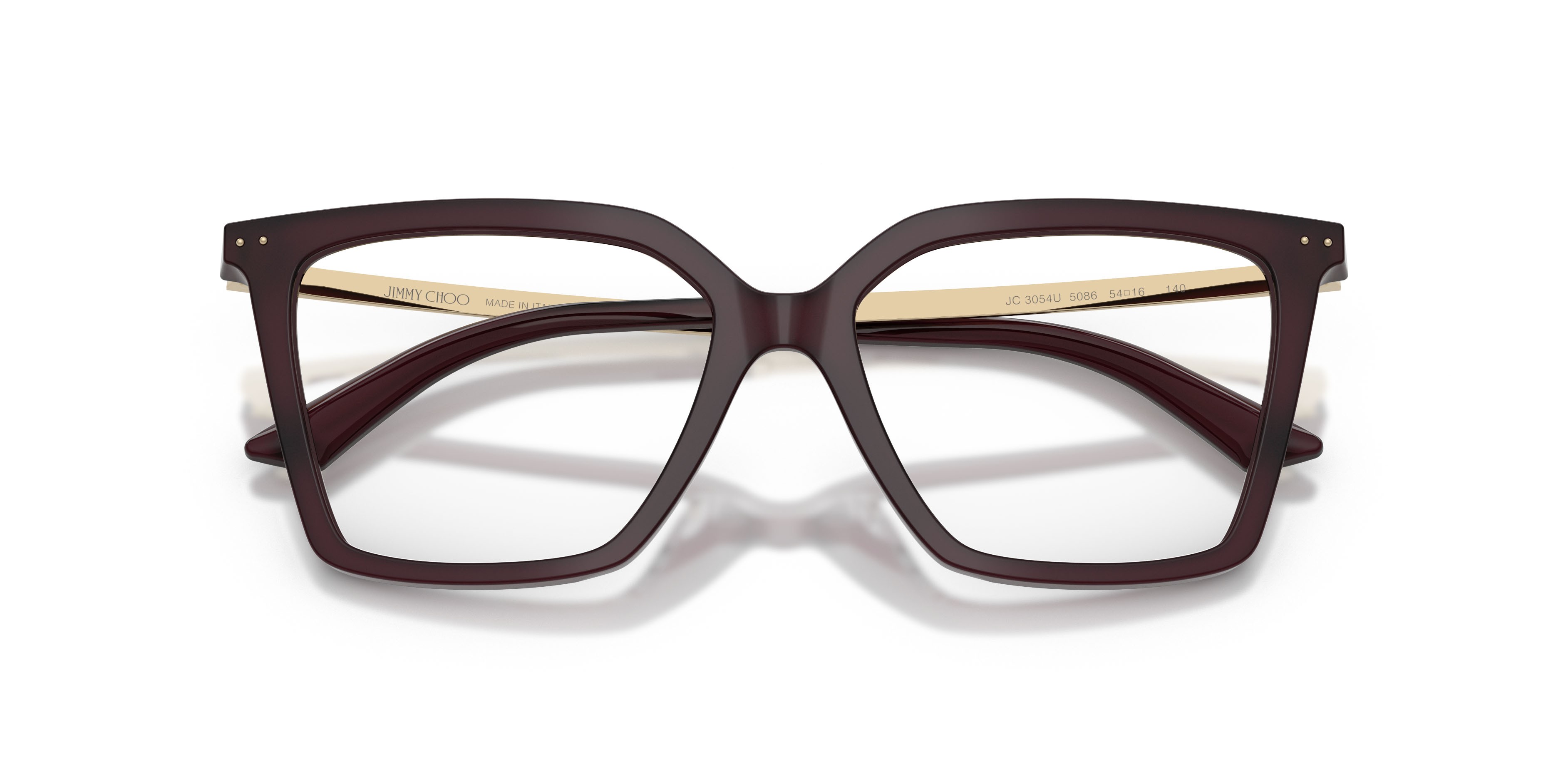 Eyeglasses Jimmy Choo JC 3054U (5086) color prugna opalino shape cat eye lenses lente demo