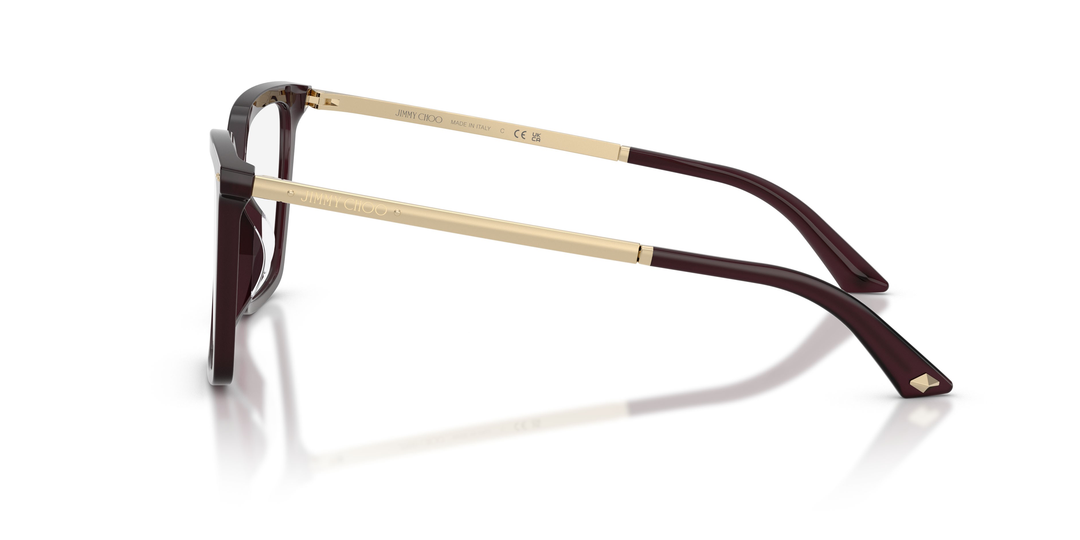 Eyeglasses Jimmy Choo JC 3054U (5086) color prugna opalino shape cat eye lenses lente demo