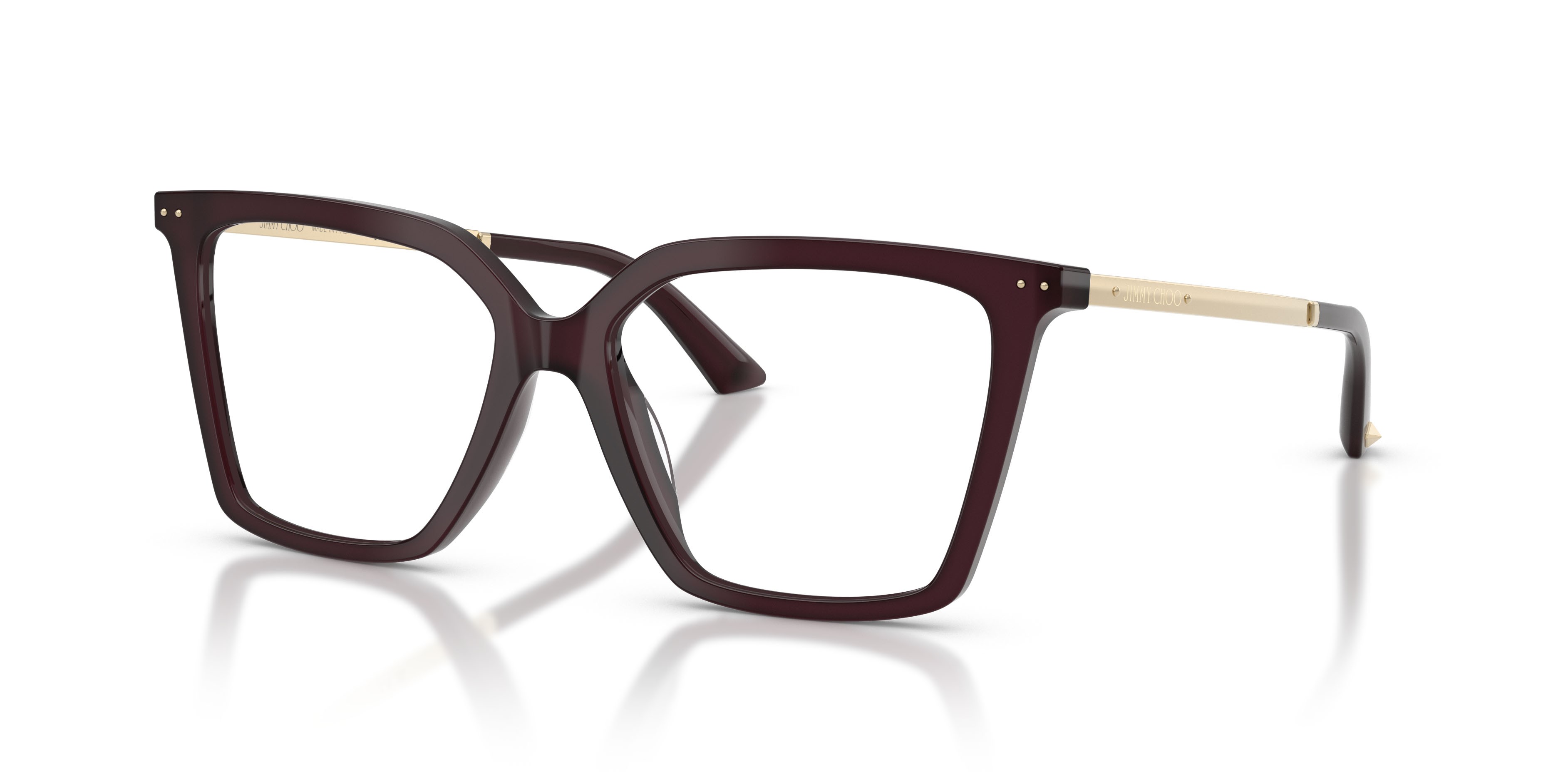 Eyeglasses Jimmy Choo JC 3054U (5086) color prugna opalino shape cat eye lenses lente demo