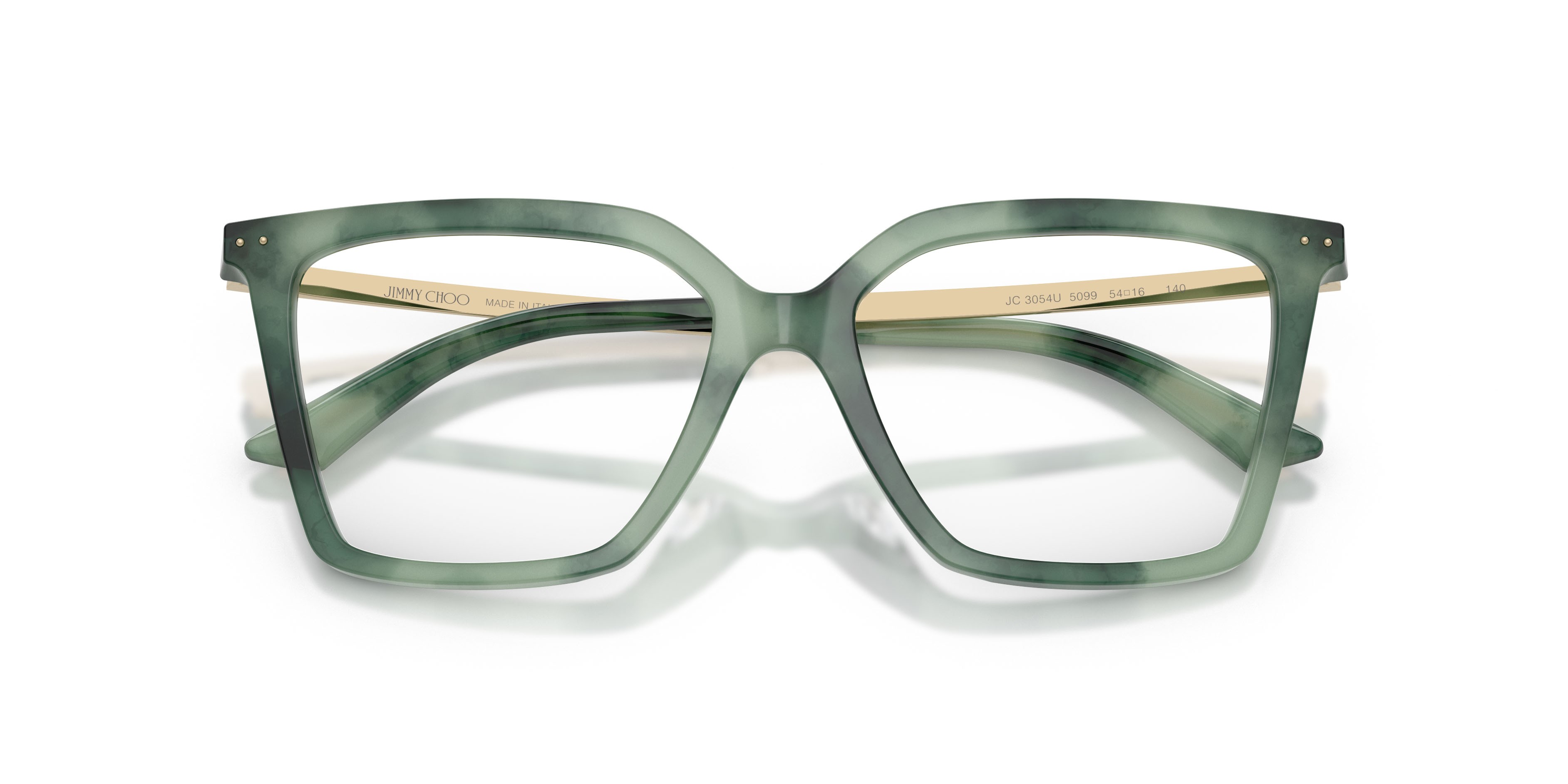 Eyeglasses Jimmy Choo JC 3054U (5099) color havana verde shape cat eye lenses lente demo