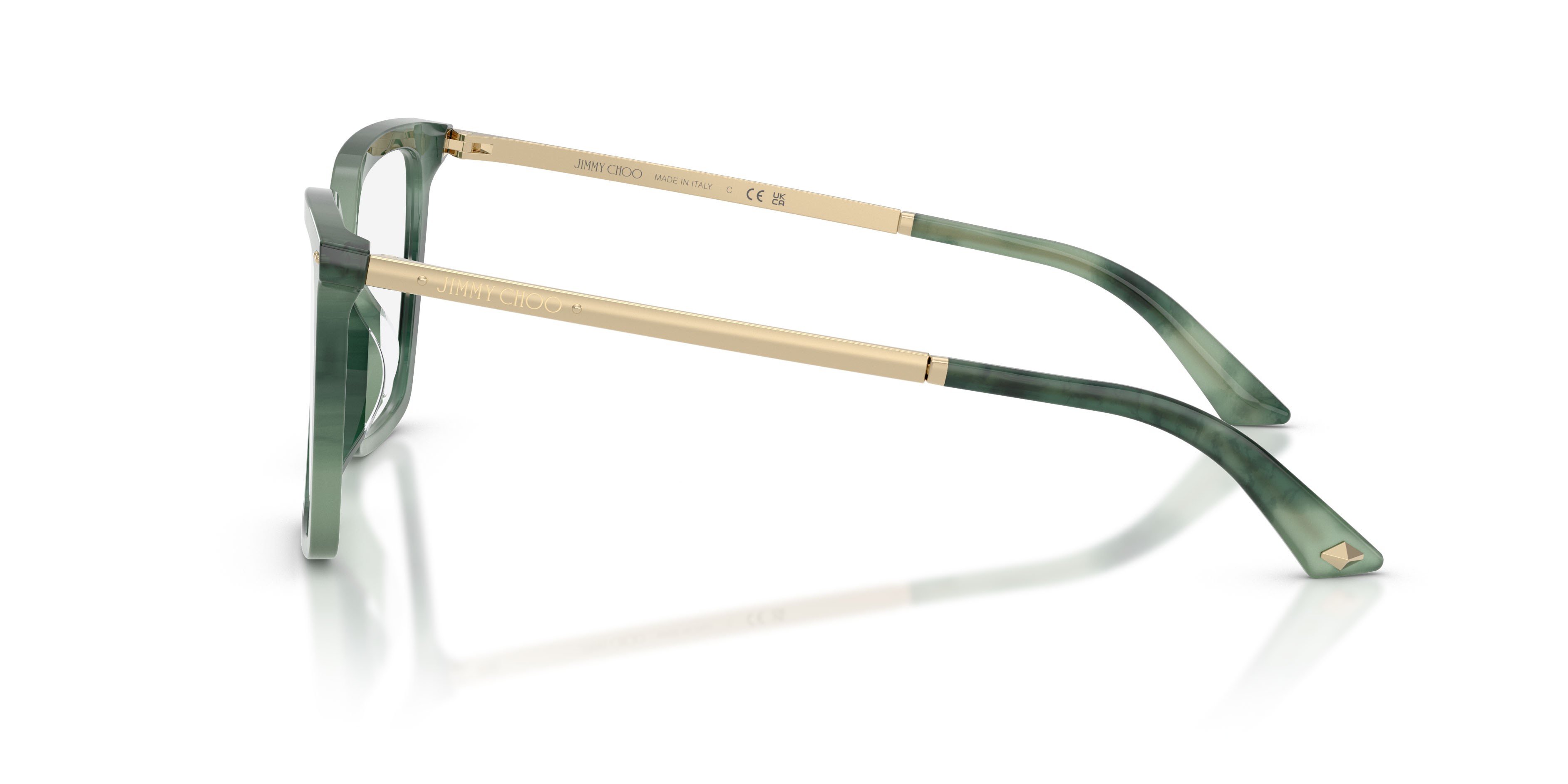 Eyeglasses Jimmy Choo JC 3054U (5099) color havana verde shape cat eye lenses lente demo
