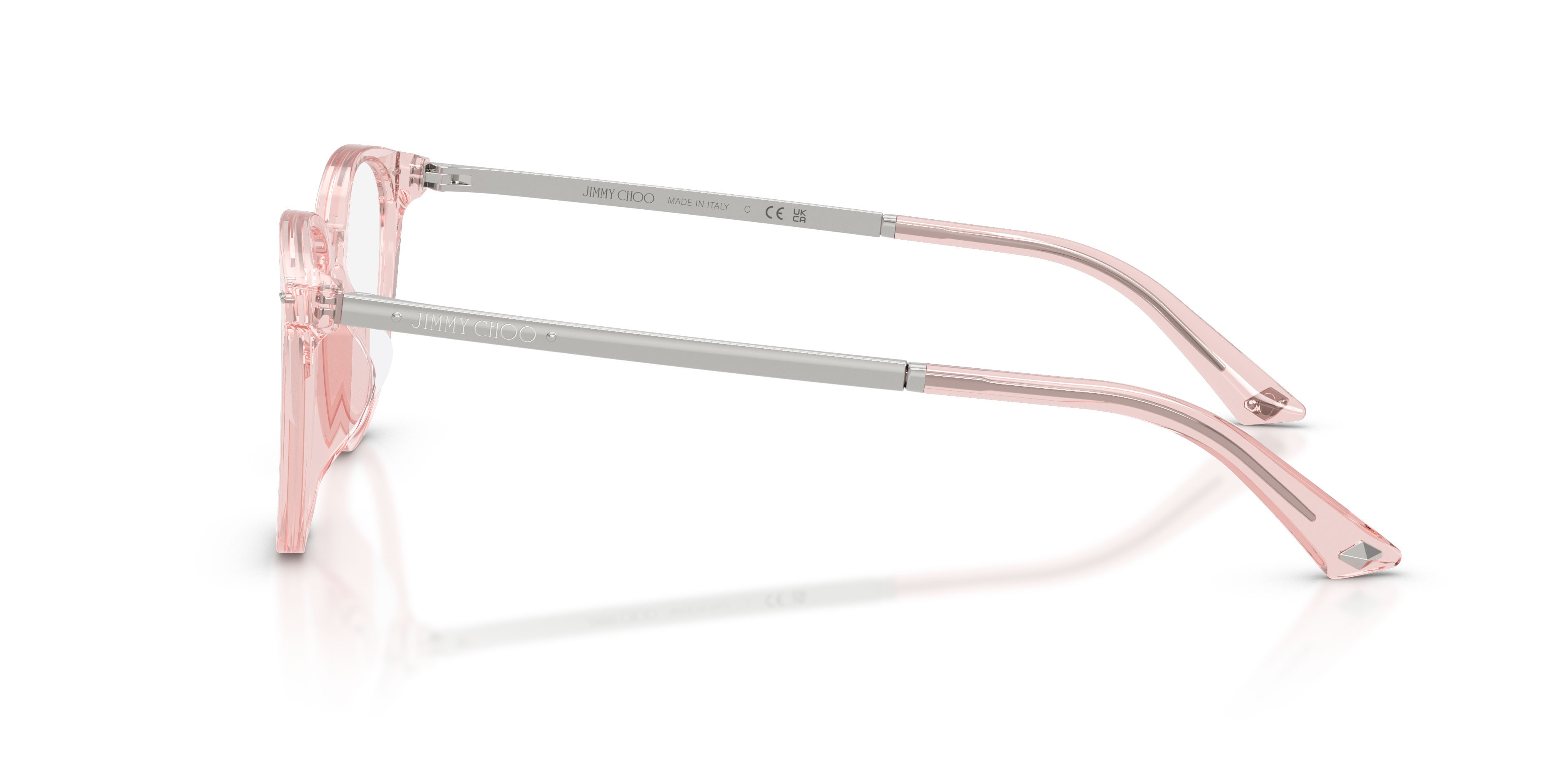 Eyeglasses Jimmy Choo JC 3055D (5034) color rosa trasparente shape pantos lenses lente demo