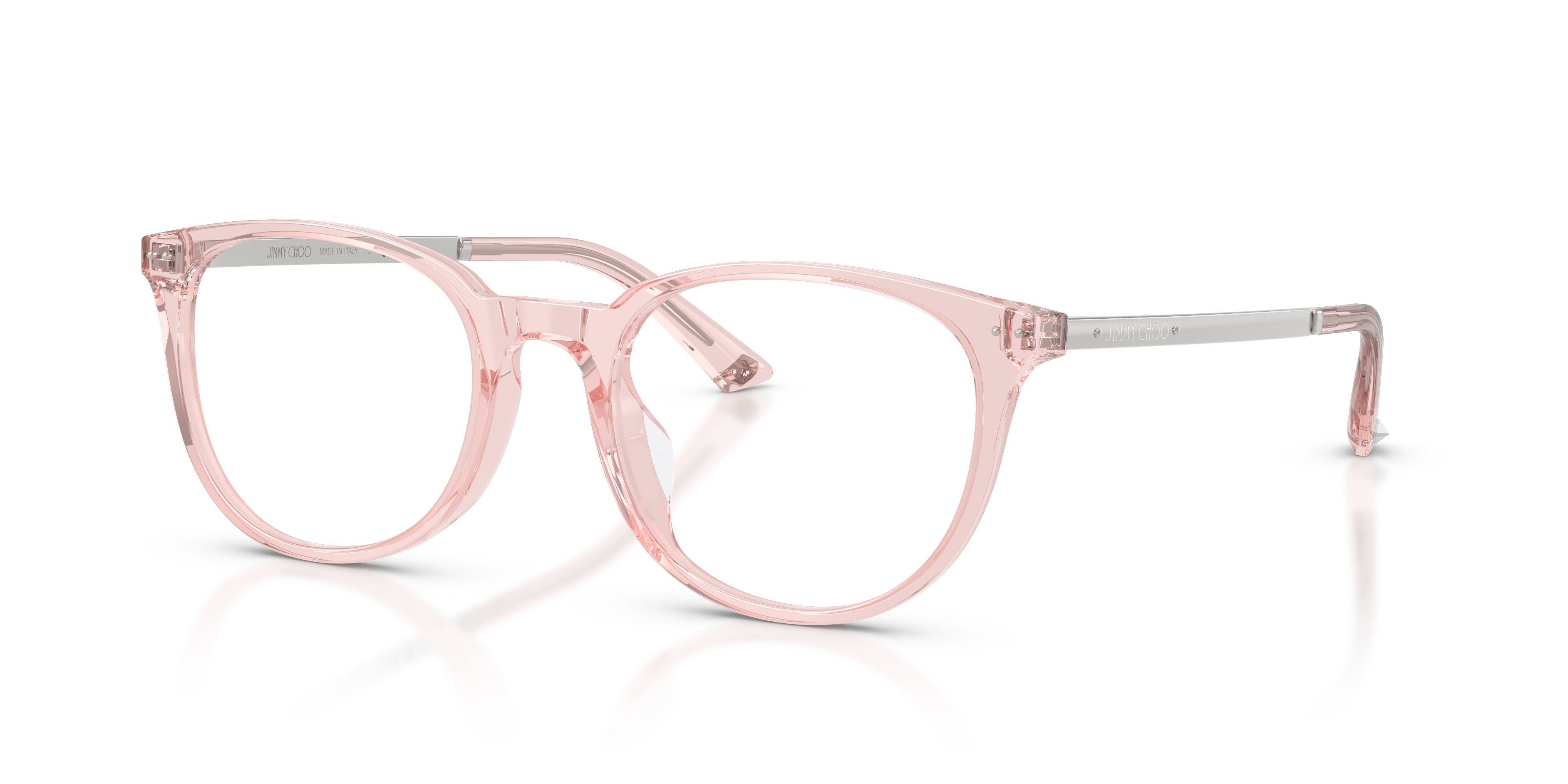 Eyeglasses Jimmy Choo JC 3055D (5034) color rosa trasparente shape pantos lenses lente demo