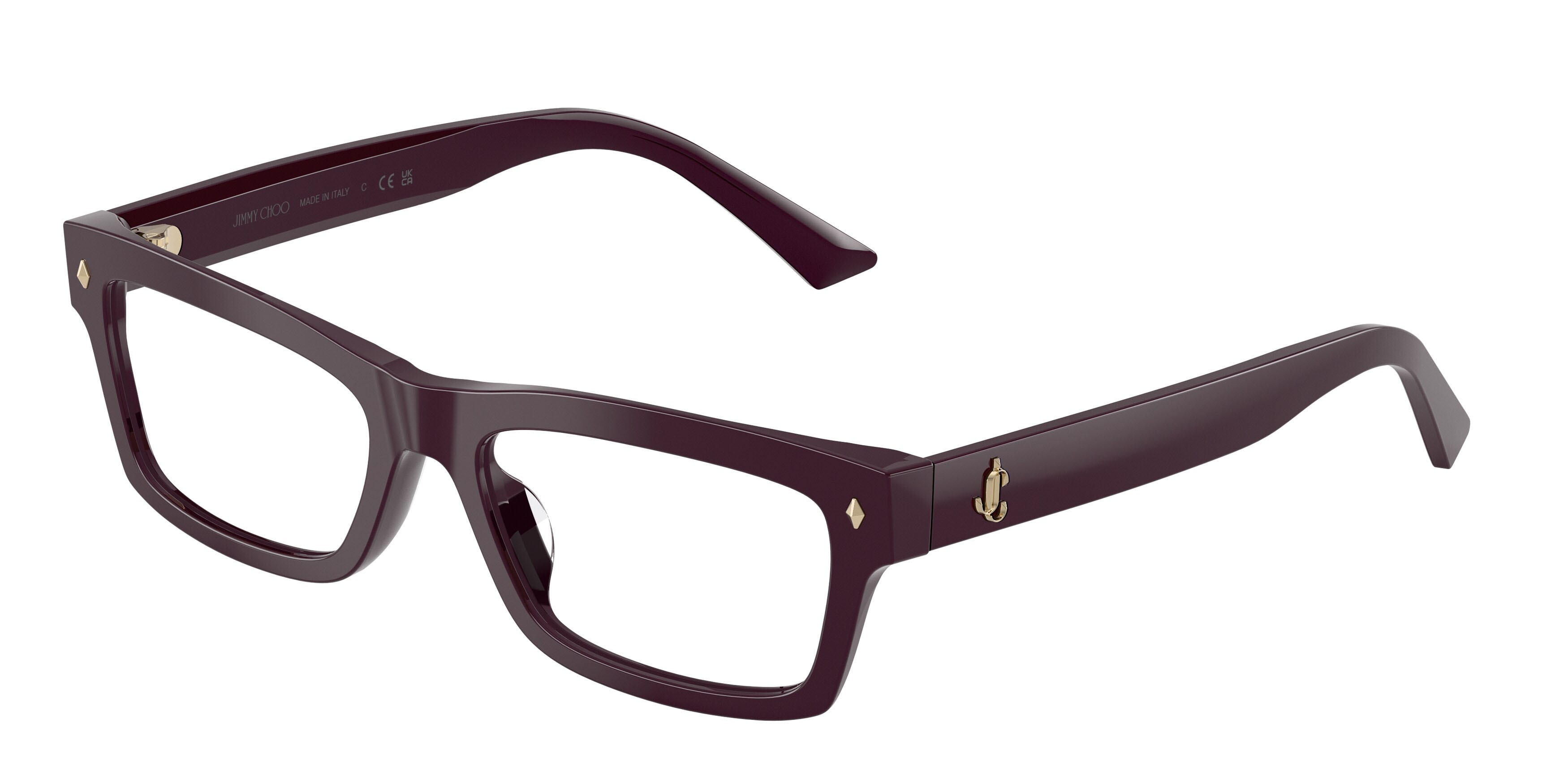 Eyeglasses Jimmy Choo JC 3057U (5075) color prugna shape rectangle lenses lente demo