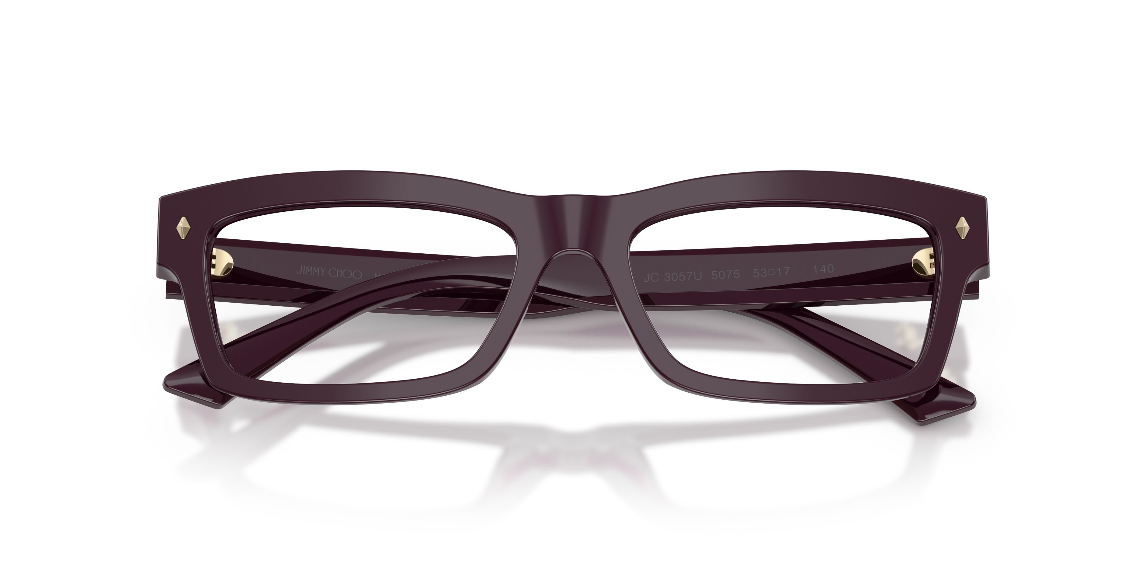 Eyeglasses Jimmy Choo JC 3057U (5075) color prugna shape rectangle lenses lente demo