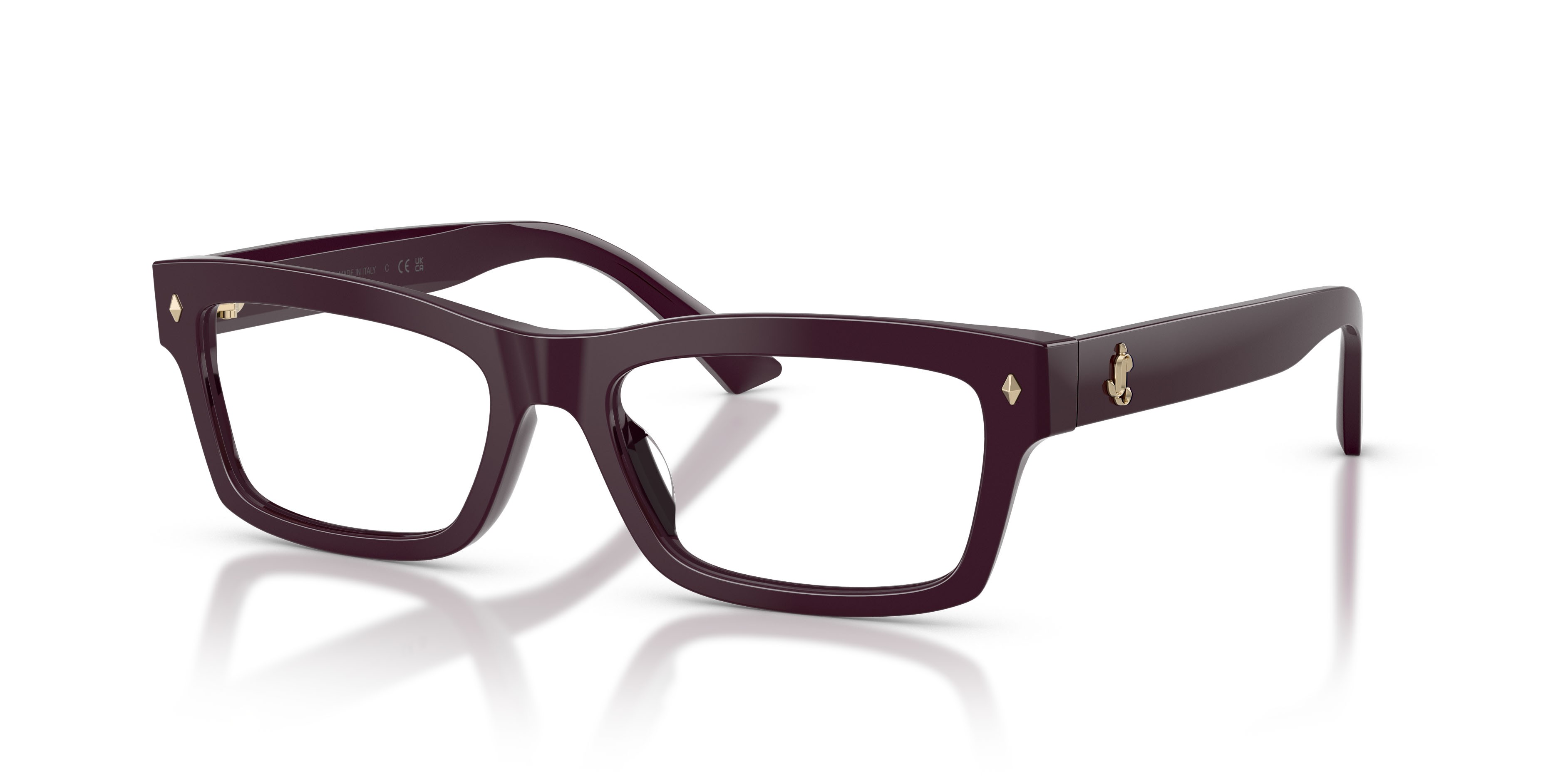 Eyeglasses Jimmy Choo JC 3057U (5075) color prugna shape rectangle lenses lente demo