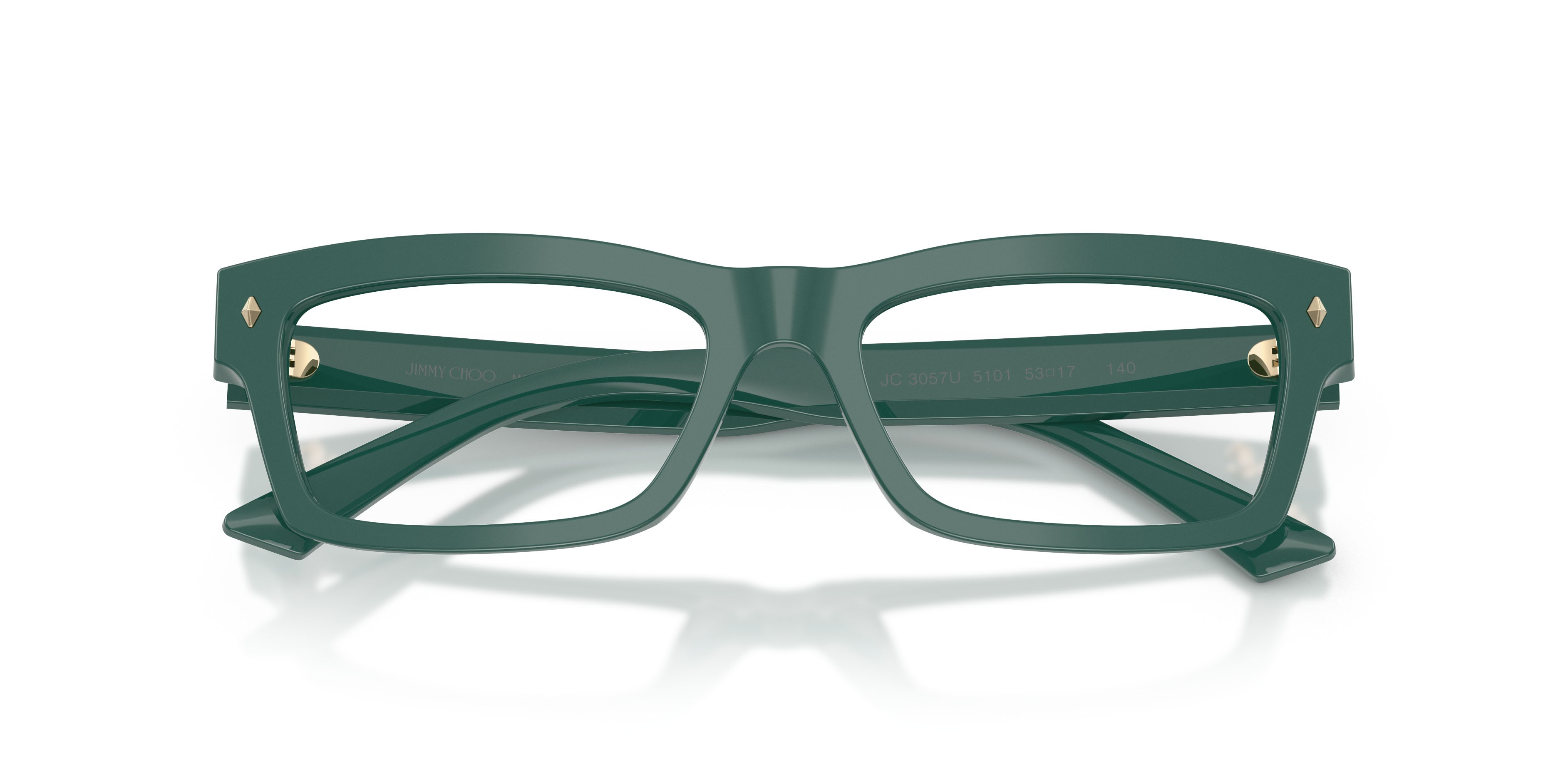 Eyeglasses Jimmy Choo JC 3057U (5101) color verde scuro shape rectangle lenses lente demo