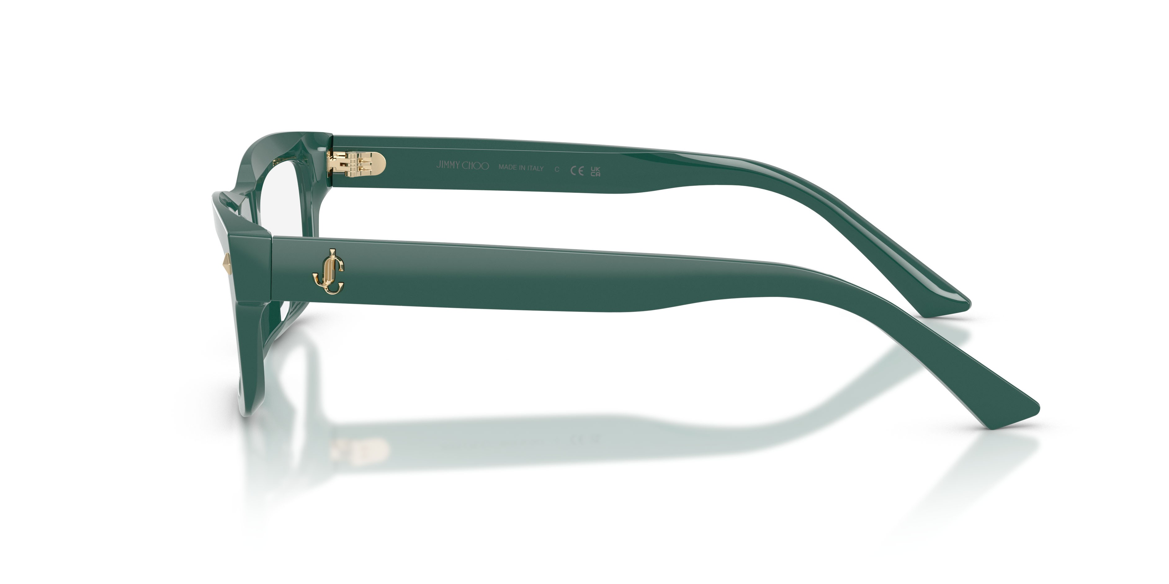 Eyeglasses Jimmy Choo JC 3057U (5101) color verde scuro shape rectangle lenses lente demo