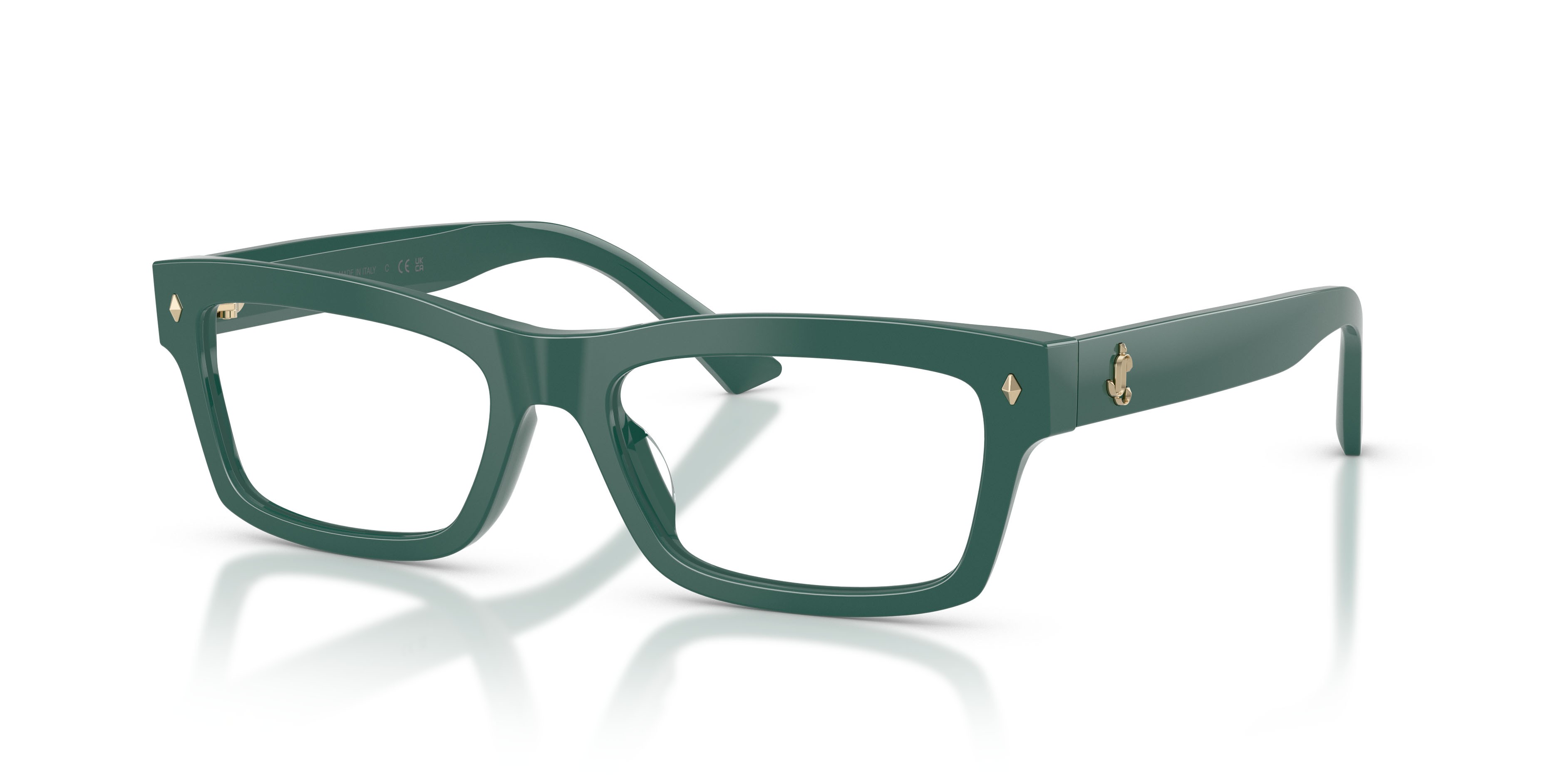 Eyeglasses Jimmy Choo JC 3057U (5101) color verde scuro shape rectangle lenses lente demo