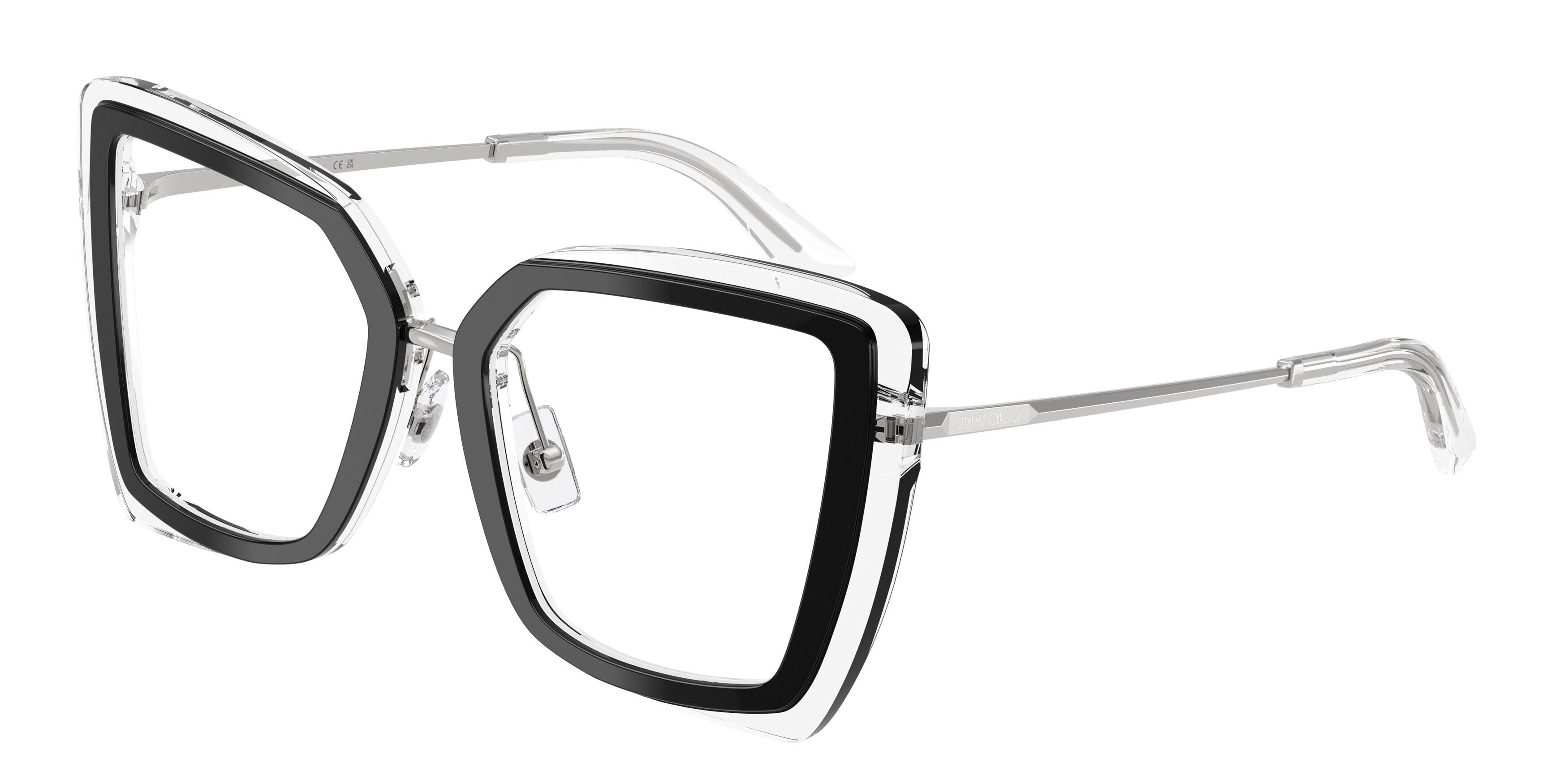Occhiali da vista Jimmy Choo JC 3059 (5102) colore nero/cristallo forma farfalla lenti lente demo