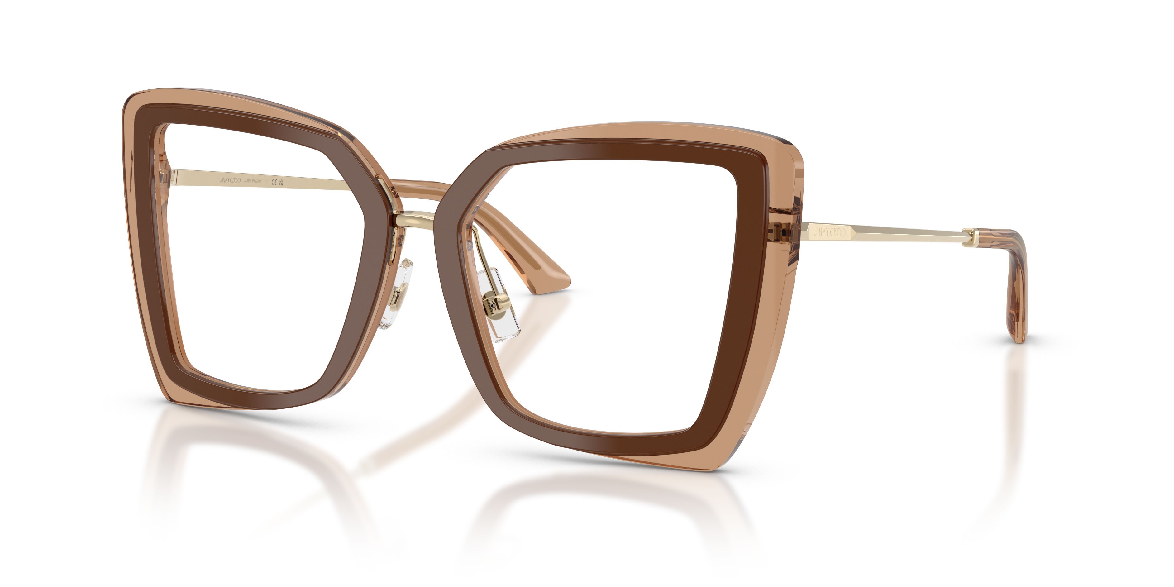 Occhiali da vista Jimmy Choo JC 3059 (5105) colore marrone/tanno forma farfalla lenti lente demo