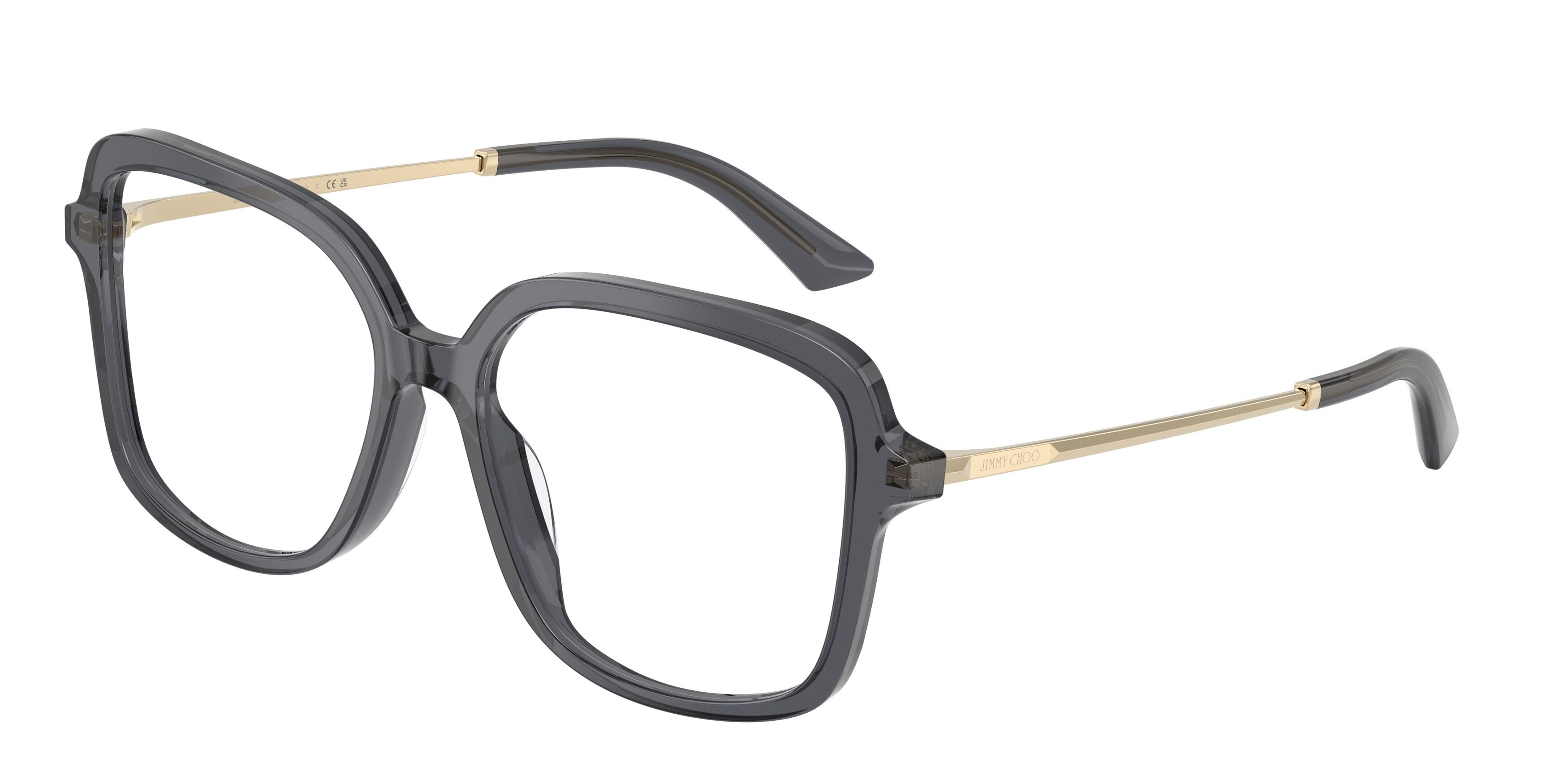 Occhiali da vista Jimmy Choo JC 3061U (5106) colore grigio trasparente forma quadrato lenti lente demo