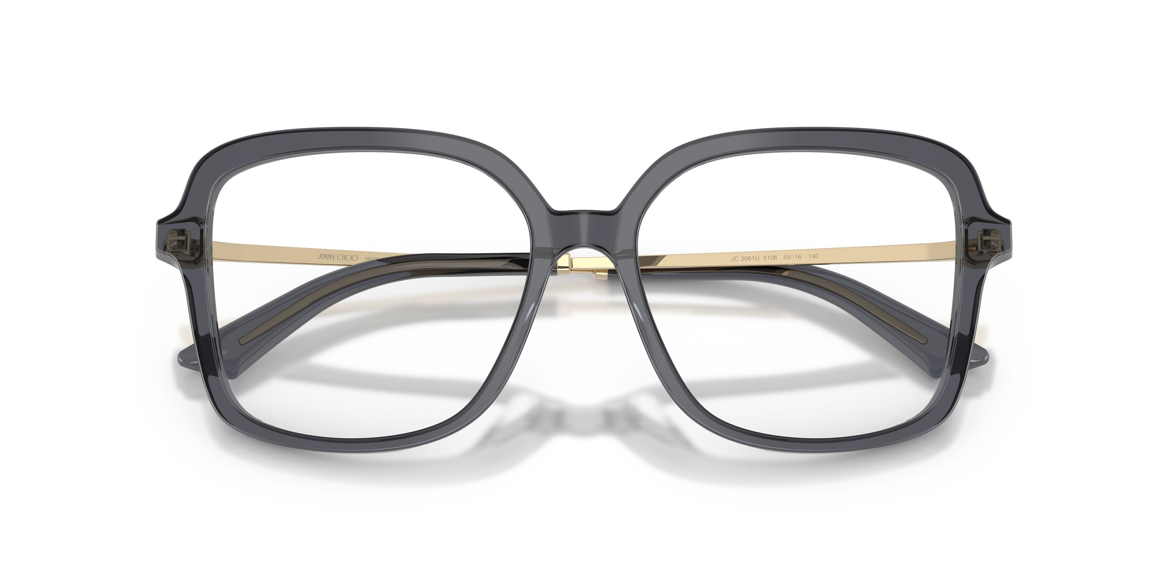 Occhiali da vista Jimmy Choo JC 3061U (5106) colore grigio trasparente forma quadrato lenti lente demo