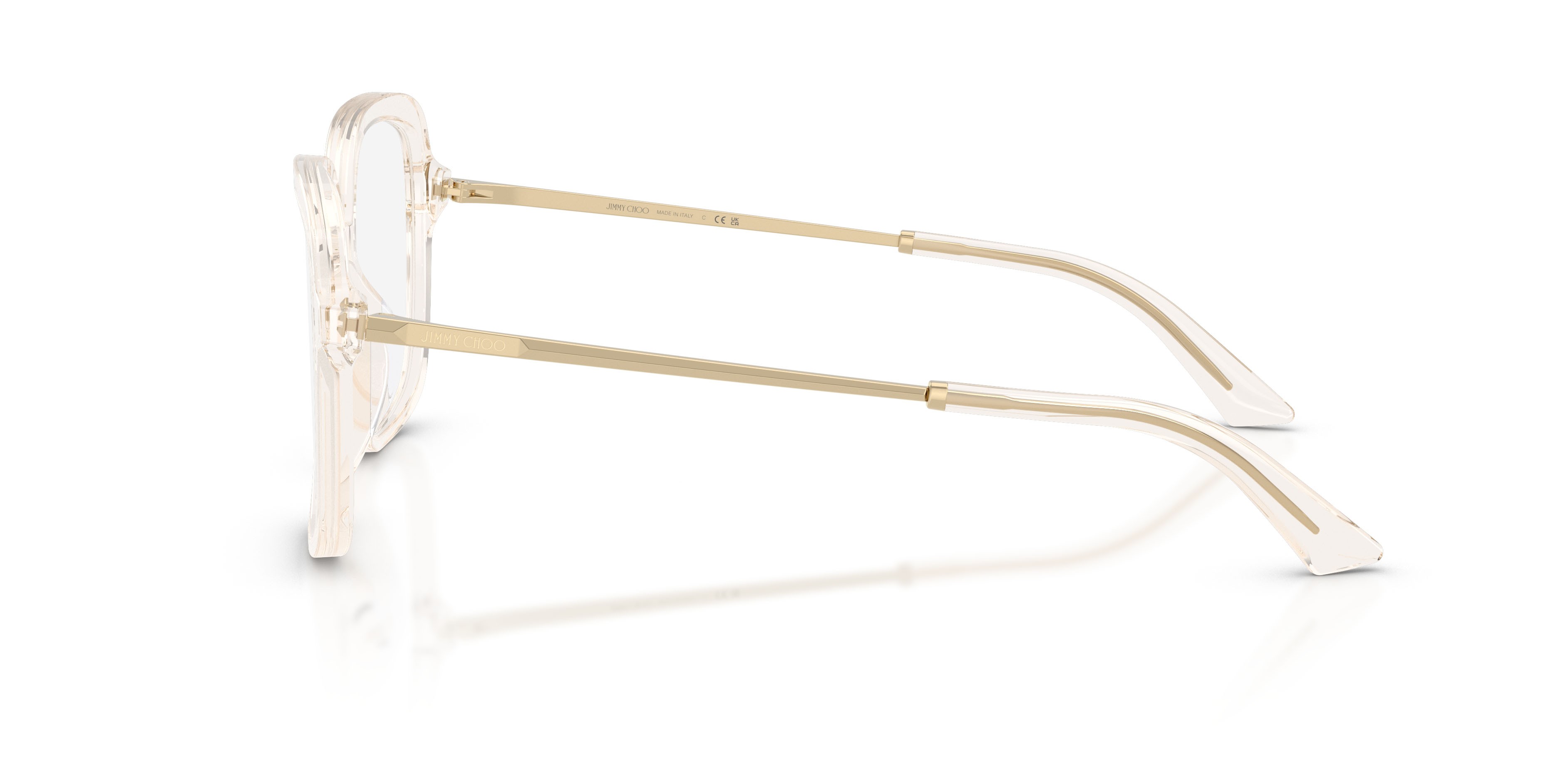 Occhiali da vista Jimmy Choo JC 3061U (5107) colore beige trasparente forma quadrato lenti lente demo