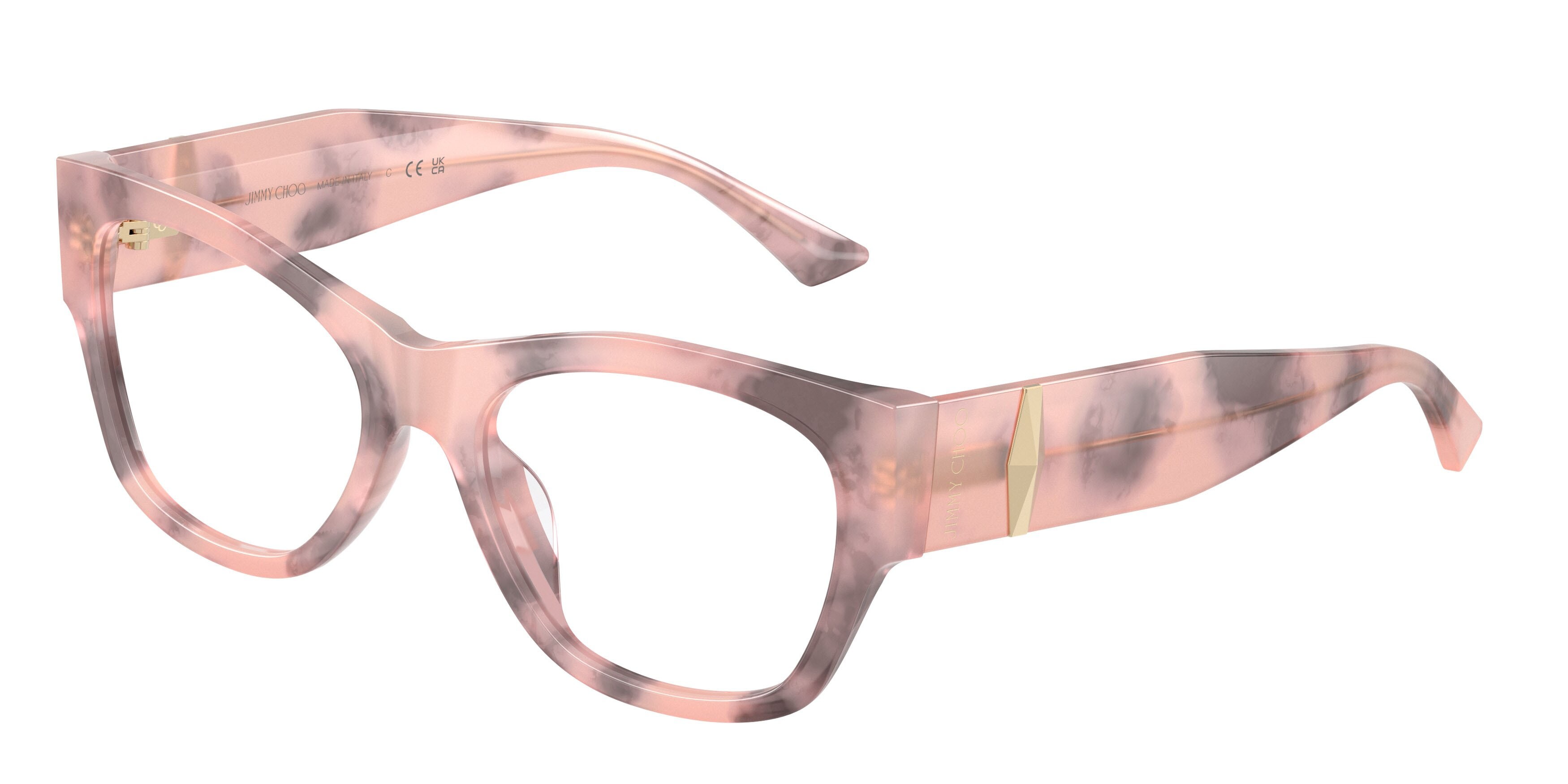 Occhiali da vista Jimmy Choo JC 3063U (5098) colore havana rosa forma quadrato lenti lente demo
