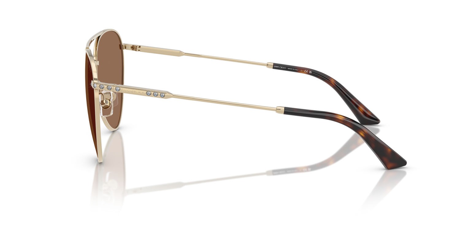 Occhiali da sole Jimmy Choo JC 4002B (301773) colore oro pallido forma aviator lenti marrone scuro