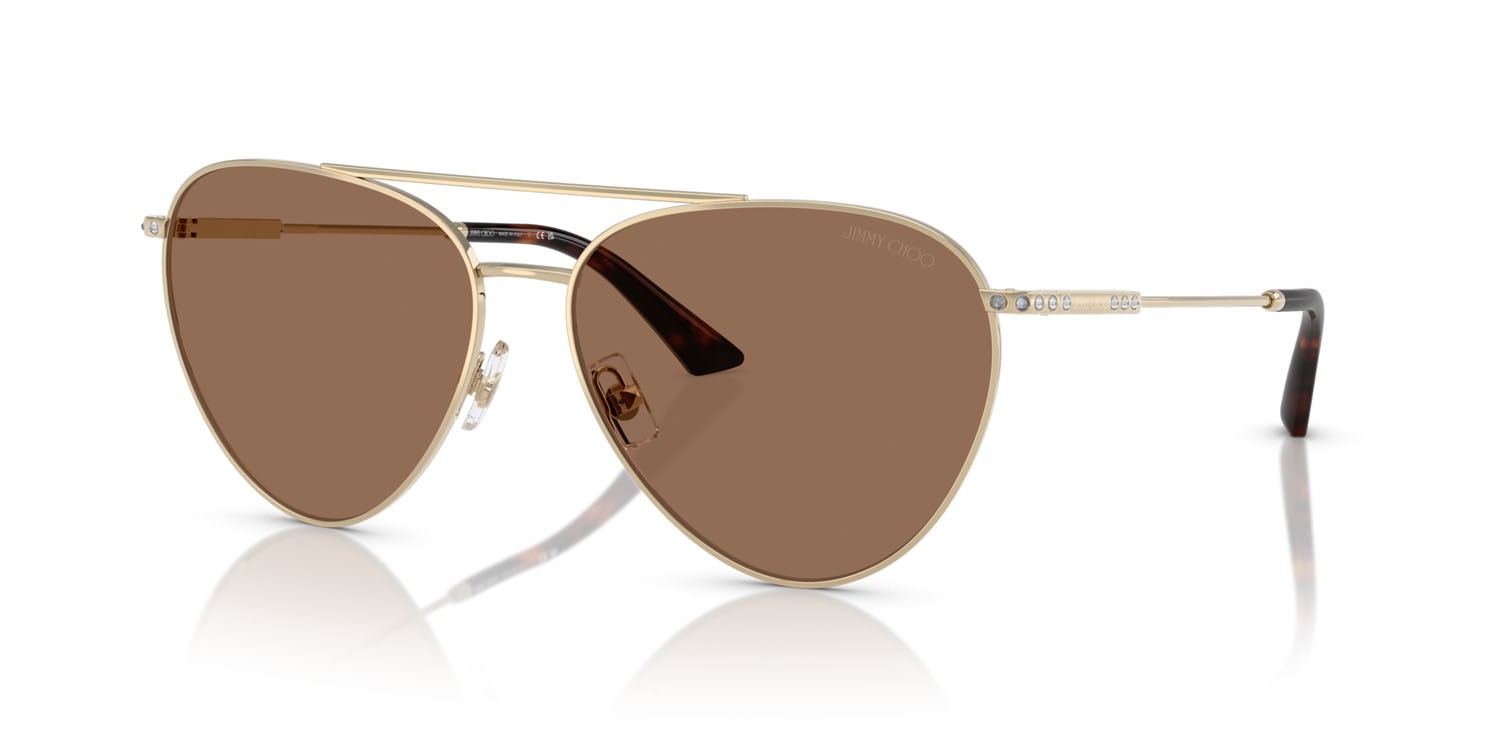 Occhiali da sole Jimmy Choo JC 4002B (301773) colore oro pallido forma aviator lenti marrone scuro
