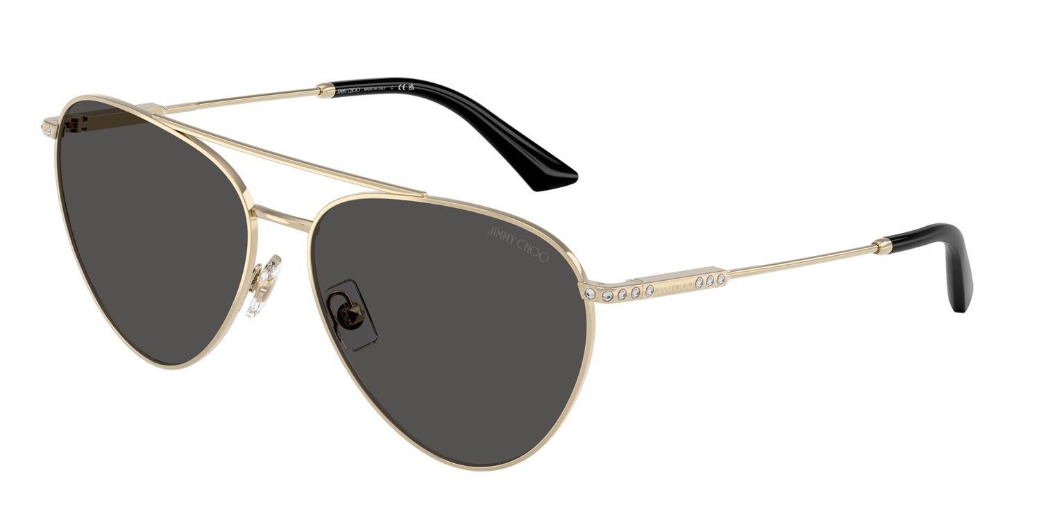 Occhiali da sole Jimmy Choo JC 4002B (301787) colore oro pallido forma aviator lenti grigio scuro