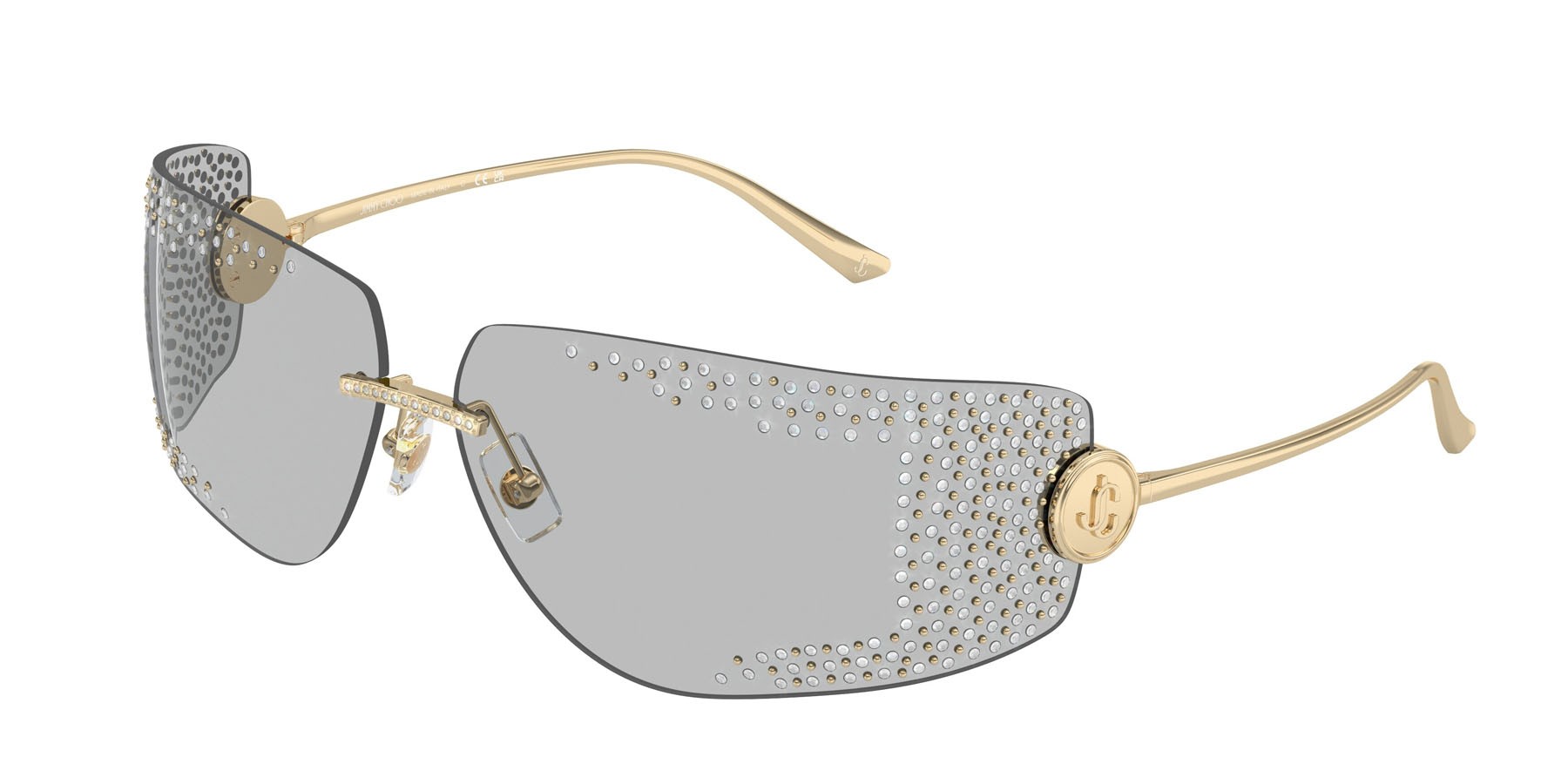 Occhiali da sole Jimmy Choo JC 4009B (300687) colore oro pallido forma quadrato lenti grigio chiaro