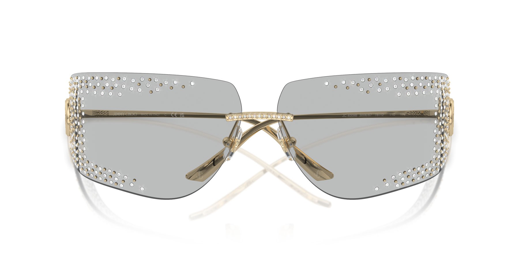 Occhiali da sole Jimmy Choo JC 4009B (300687) colore oro pallido forma quadrato lenti grigio chiaro