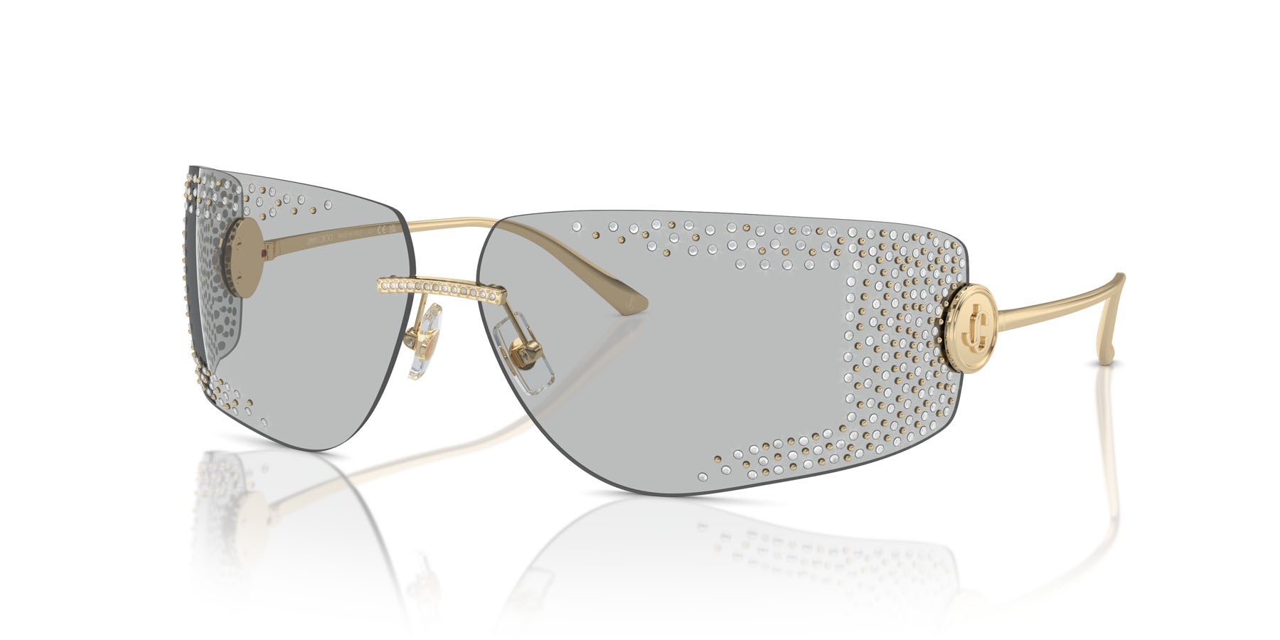 Occhiali da sole Jimmy Choo JC 4009B (300687) colore oro pallido forma quadrato lenti grigio chiaro