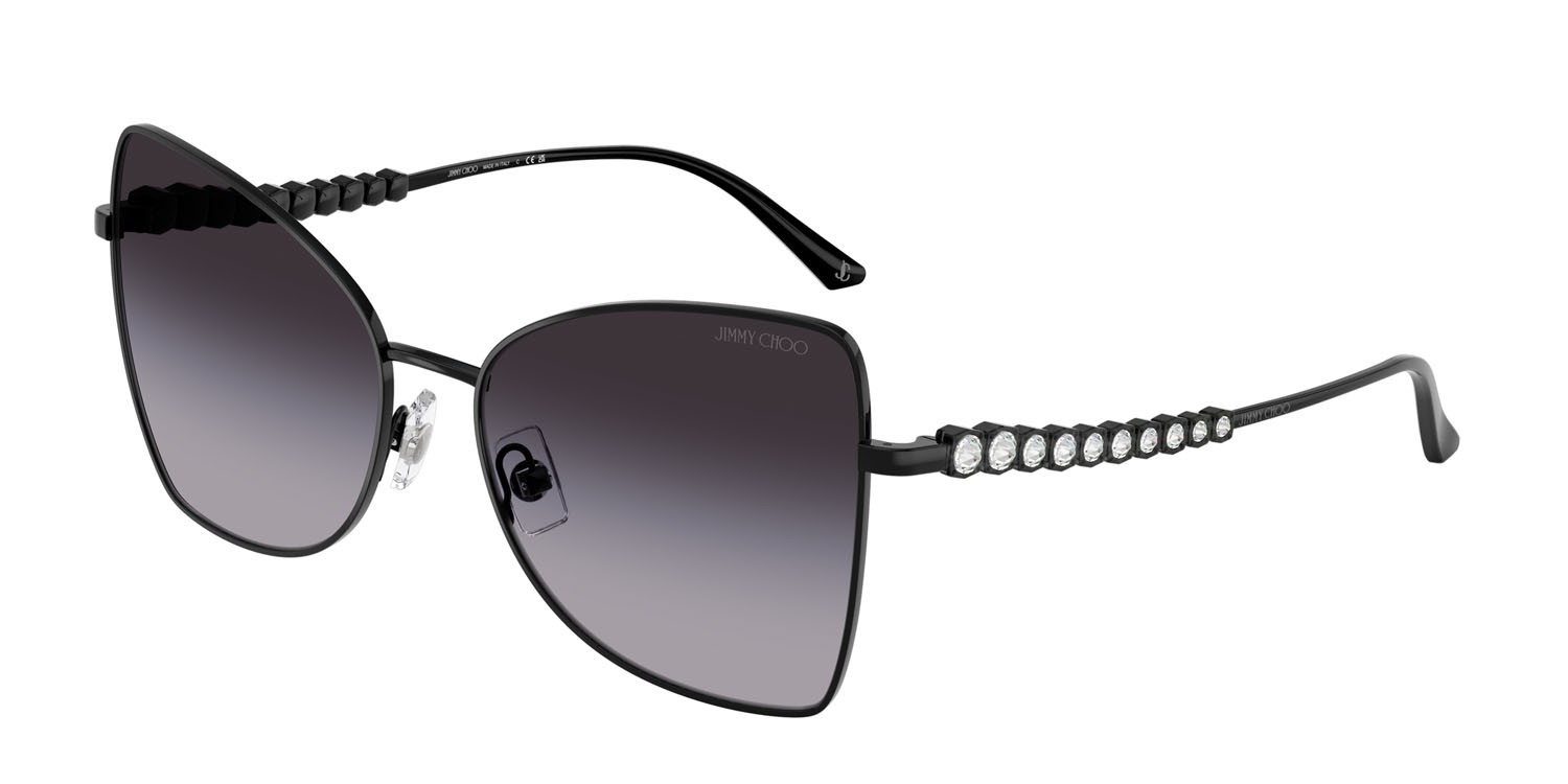 Occhiali da sole Jimmy Choo JC 4010B (30008G) colore nero forma farfalla lenti grigio sfumato