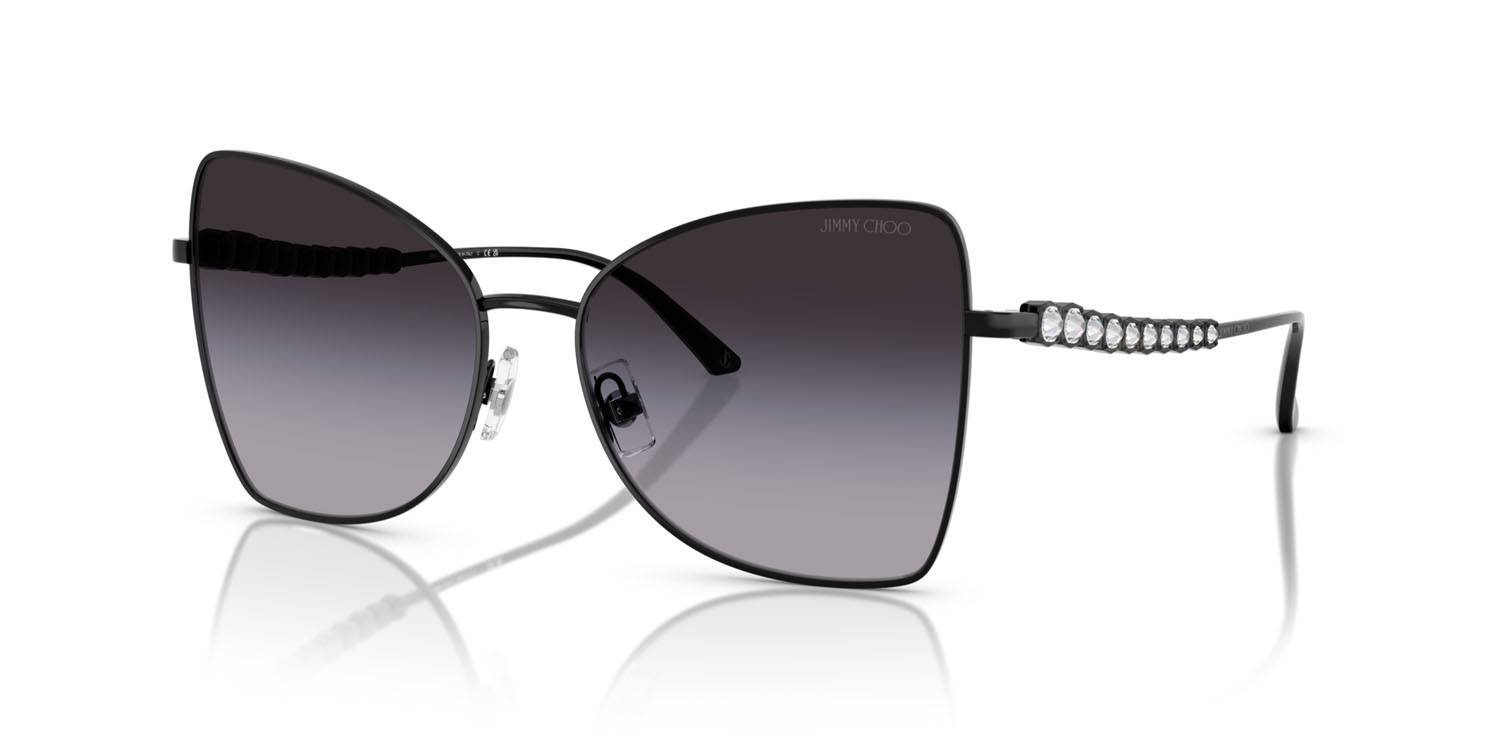 Occhiali da sole Jimmy Choo JC 4010B (30008G) colore nero forma farfalla lenti grigio sfumato