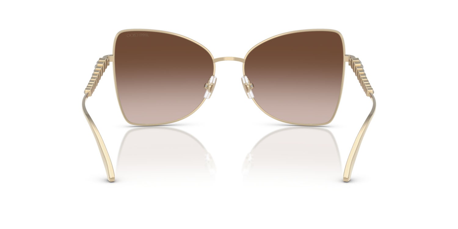 Occhiali da sole Jimmy Choo JC 4010B (300613) colore oro pallido forma farfalla lenti marrone sfumato