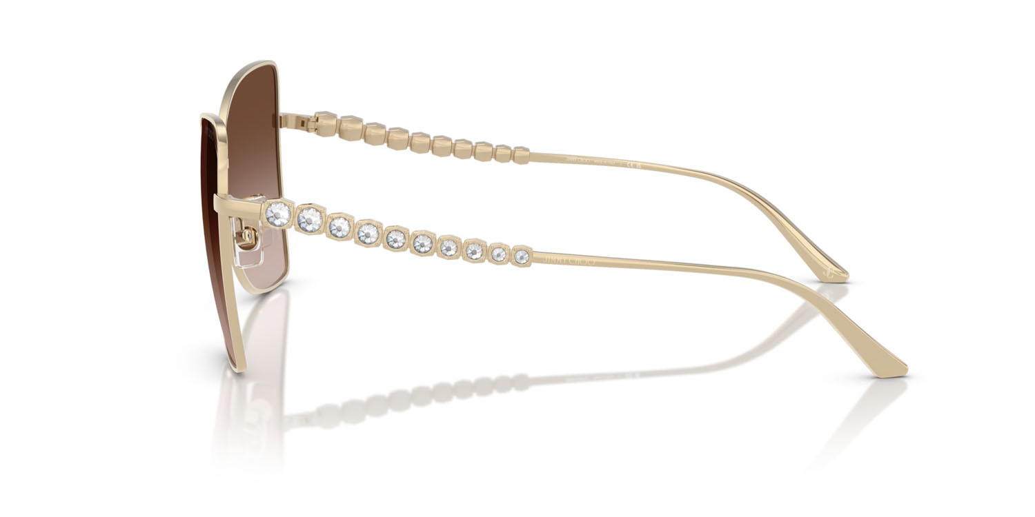 Occhiali da sole Jimmy Choo JC 4010B (300613) colore oro pallido forma farfalla lenti marrone sfumato